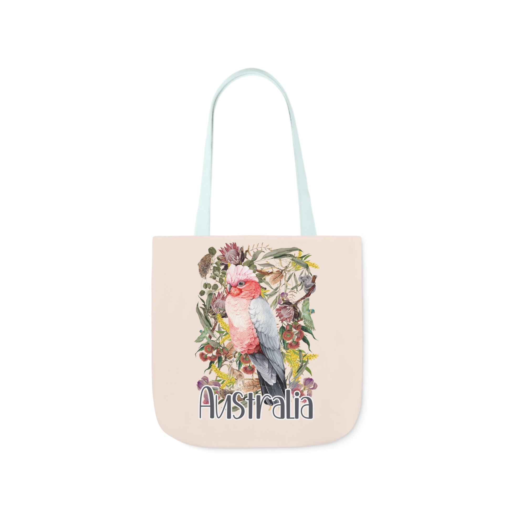 Australian Souvenir Canvas Tote Bag - Pink Galah design - Solei Designs