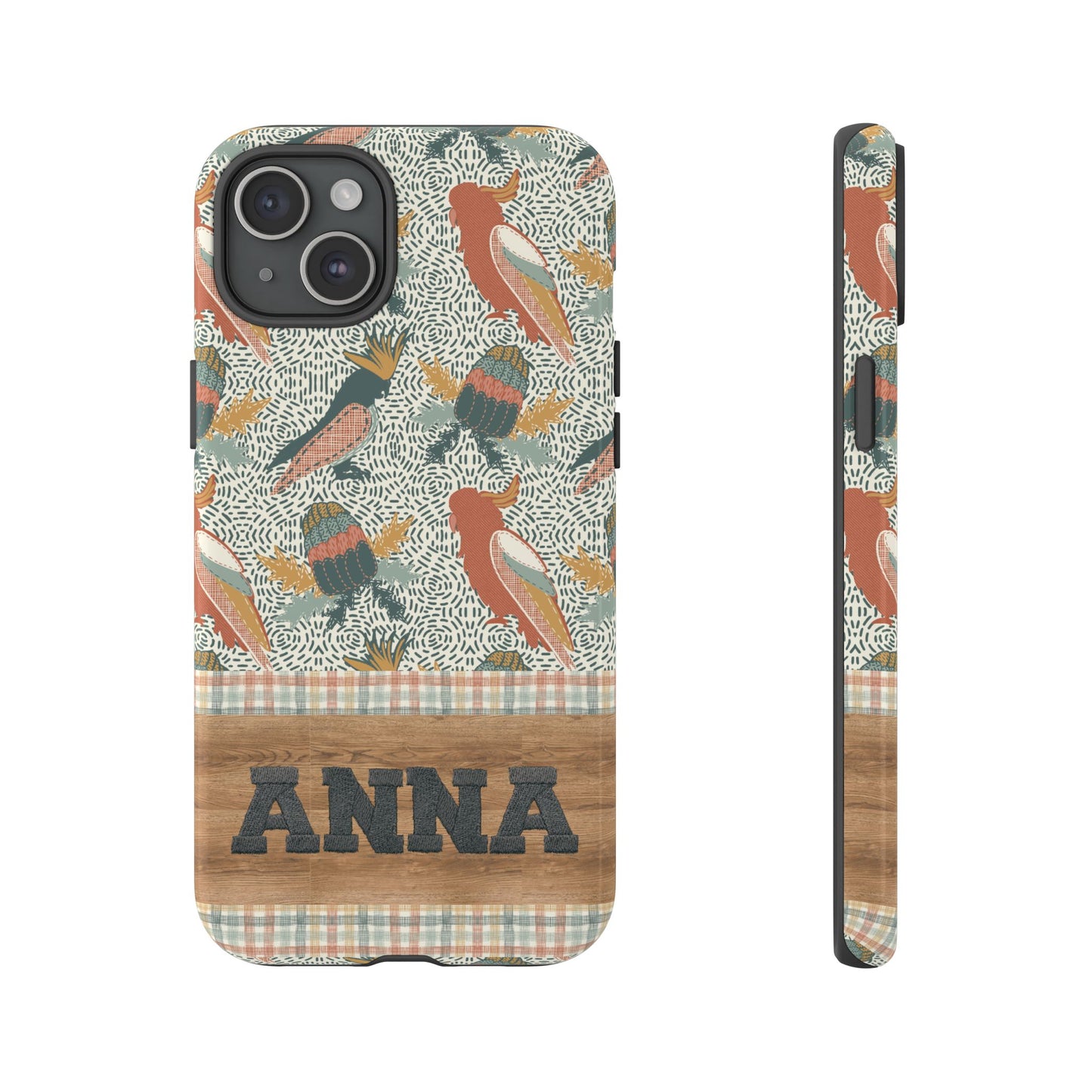 Personalised phone tough case - Native Patches hand drawn design