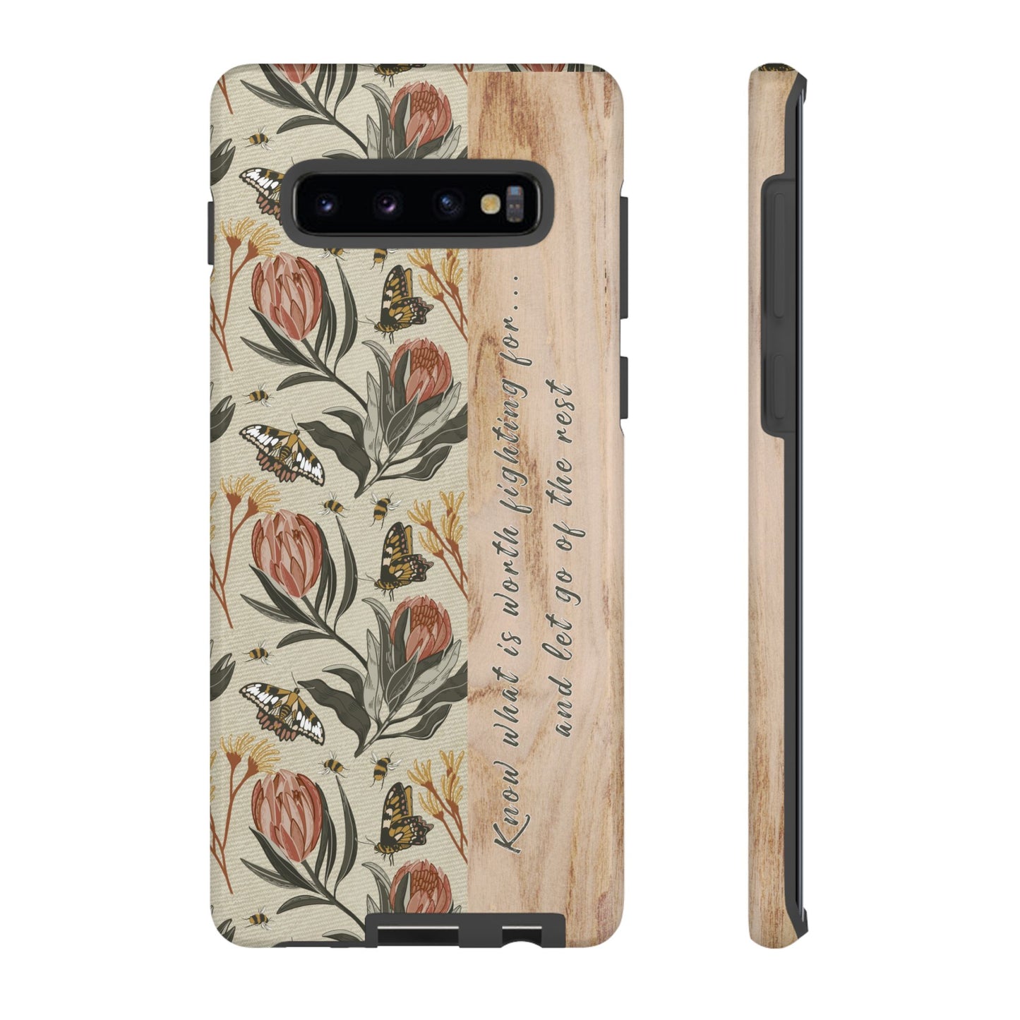 Phone tough case with hand drawn artwork and personalised affirmations