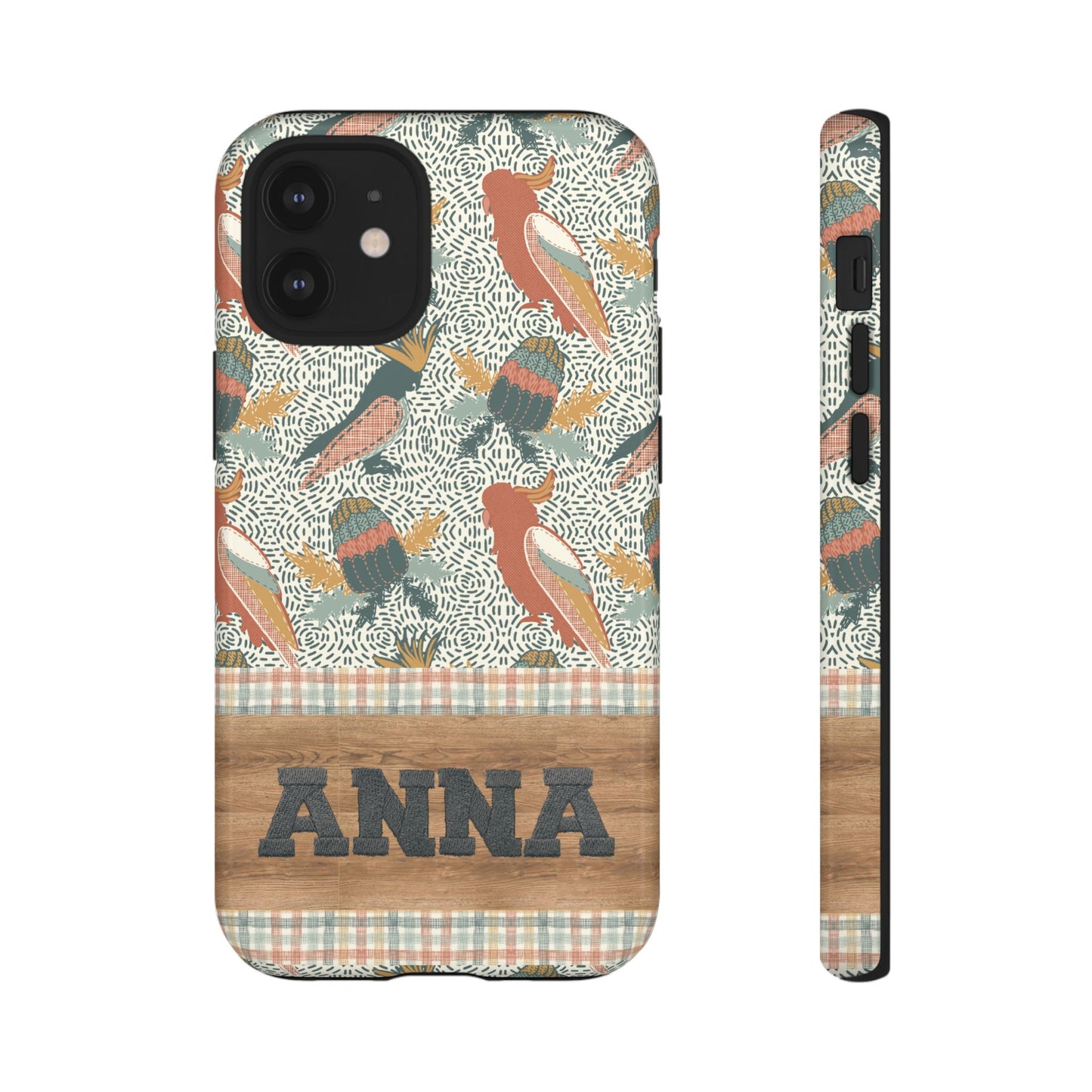 Personalised phone tough case - Native Patches hand drawn design