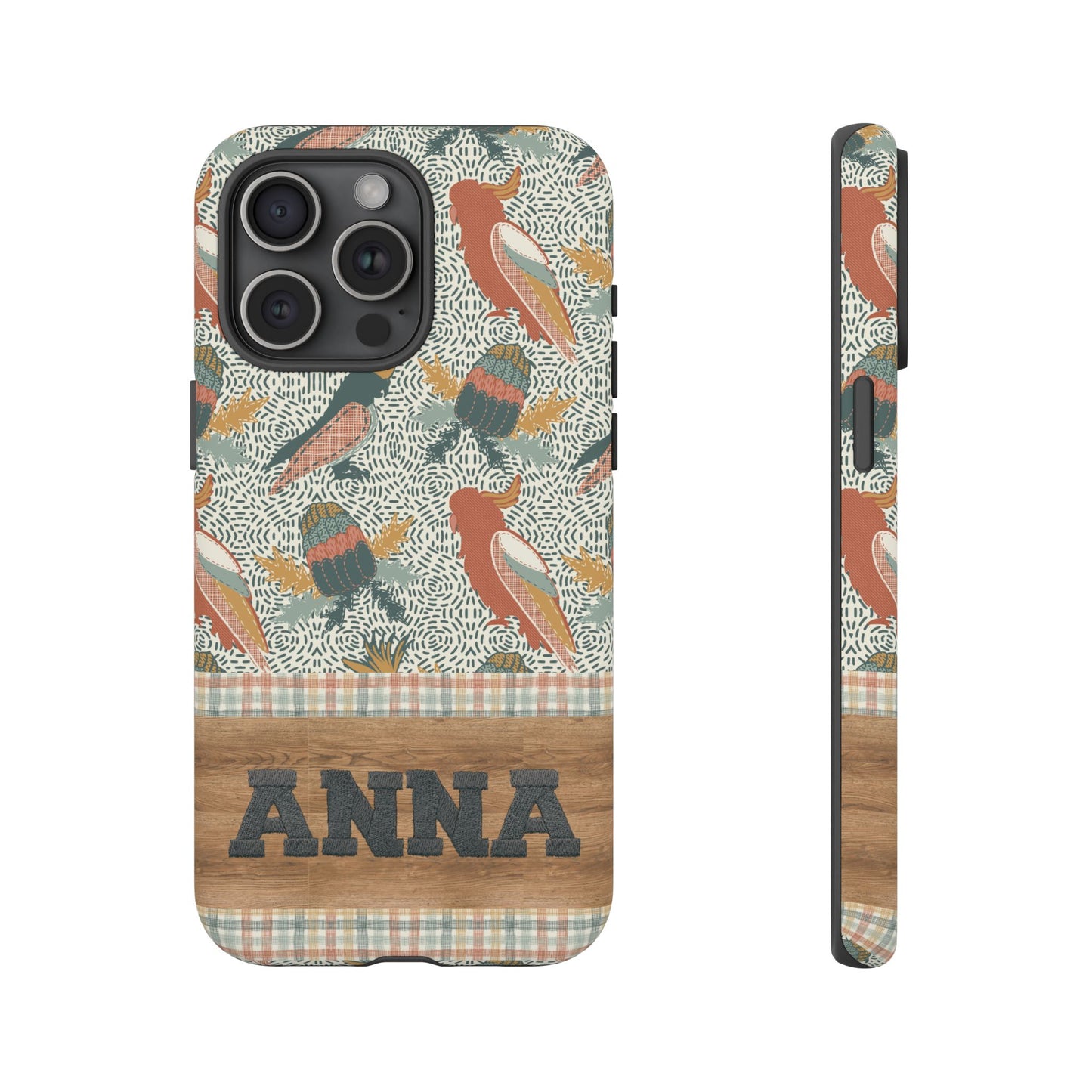 Personalised phone tough case - Native Patches hand drawn design