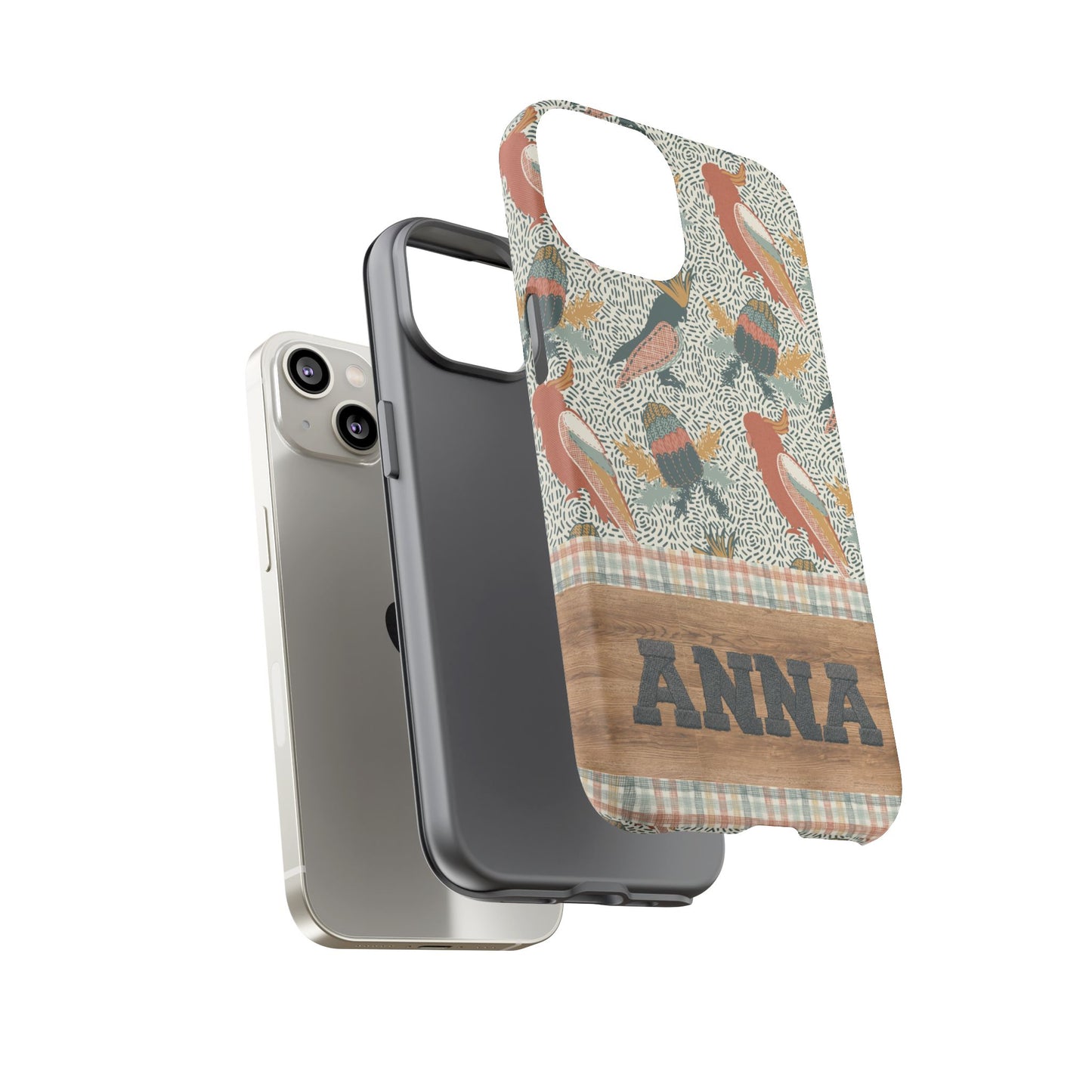 Personalised phone tough case - Native Patches hand drawn design