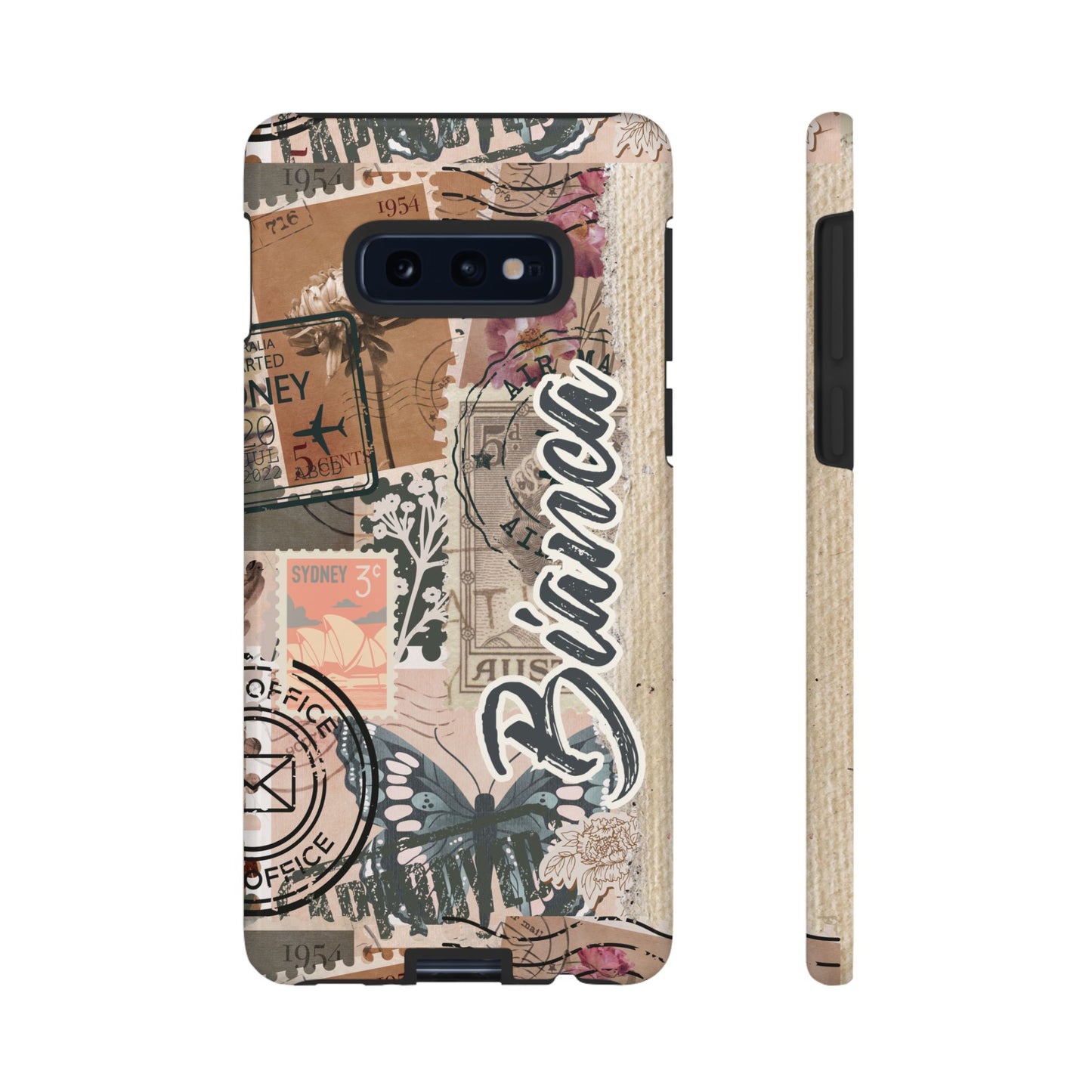 Personalised phone tough case - vintage stamp design