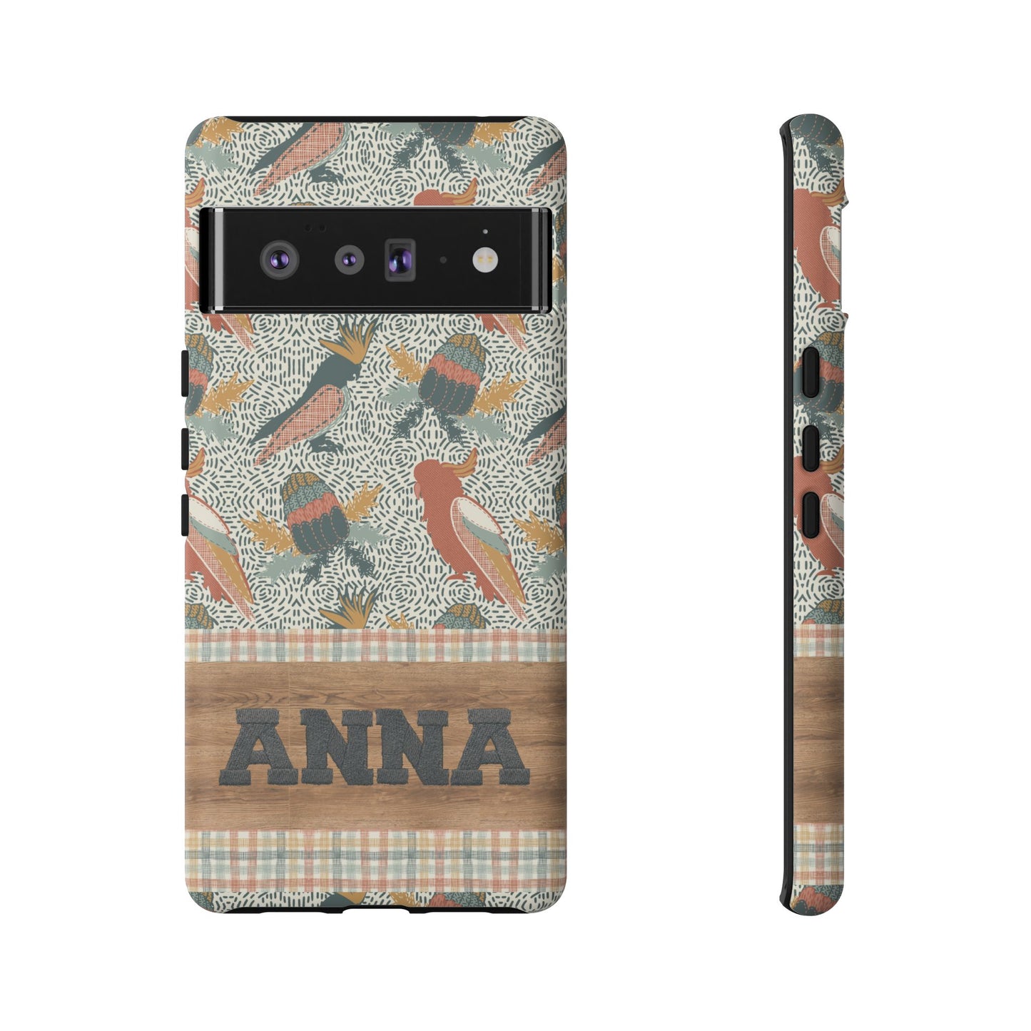 Personalised phone tough case - Native Patches hand drawn design