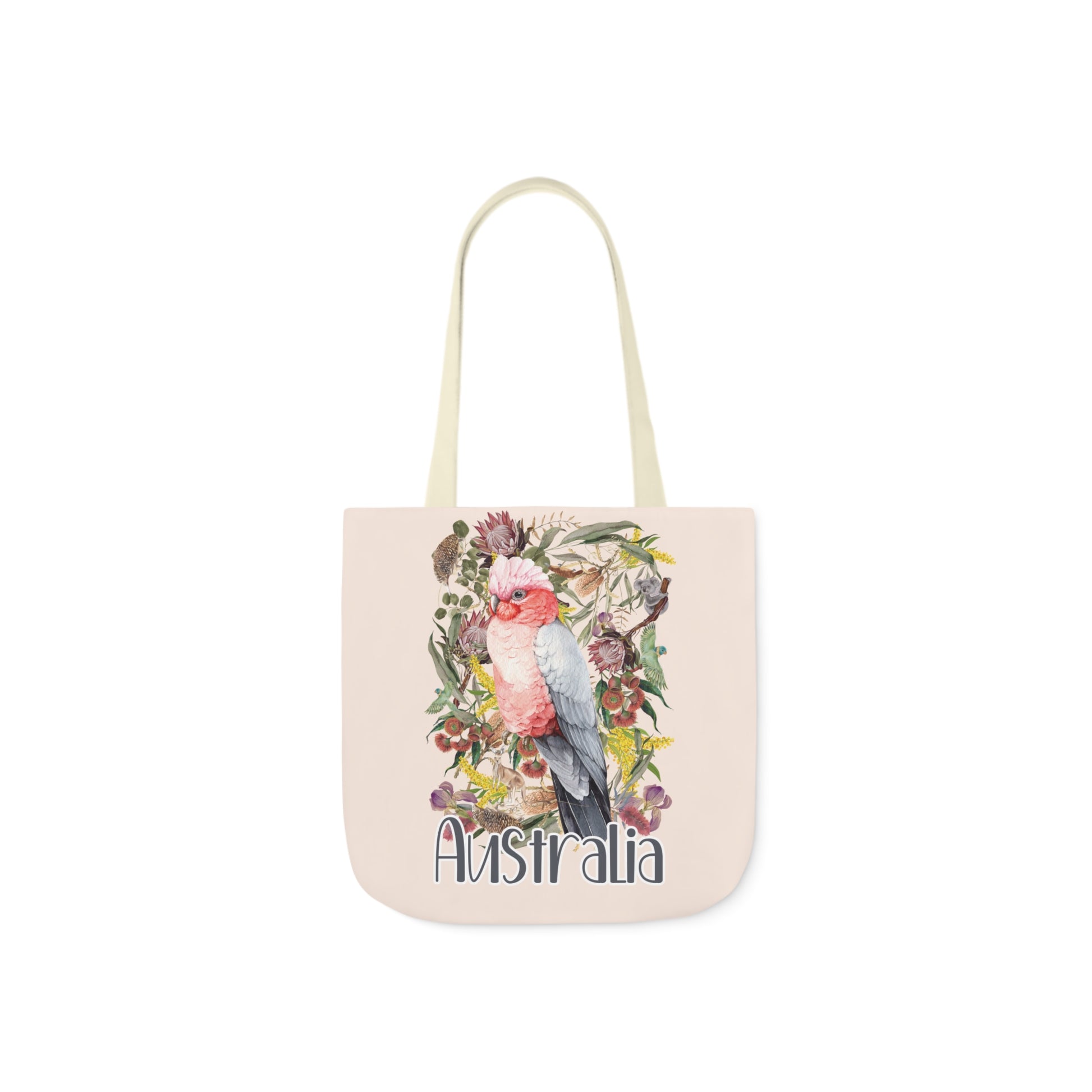 Australian Souvenir Canvas Tote Bag - Pink Galah design - Solei Designs