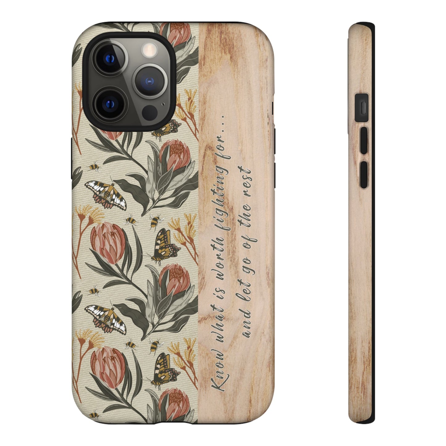 Phone tough case with hand drawn artwork and personalised affirmations