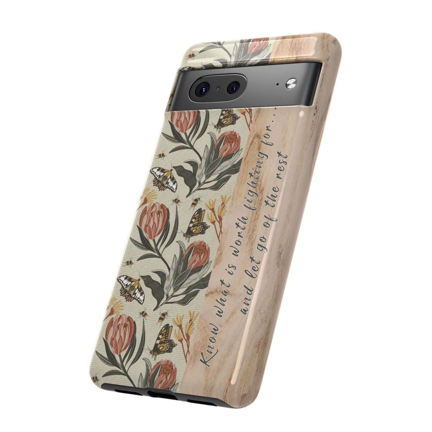 Phone tough case with hand drawn artwork and personalised affirmations