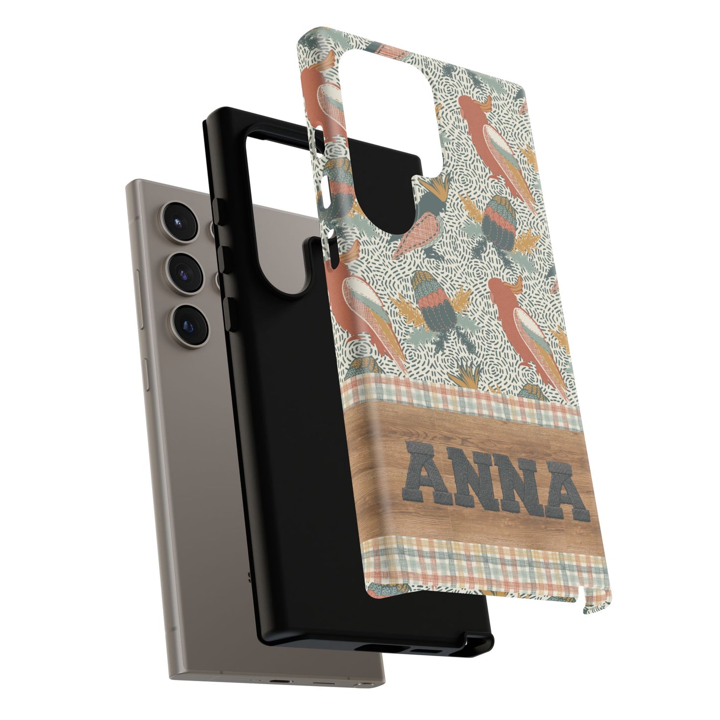 Personalised phone tough case - Native Patches hand drawn design