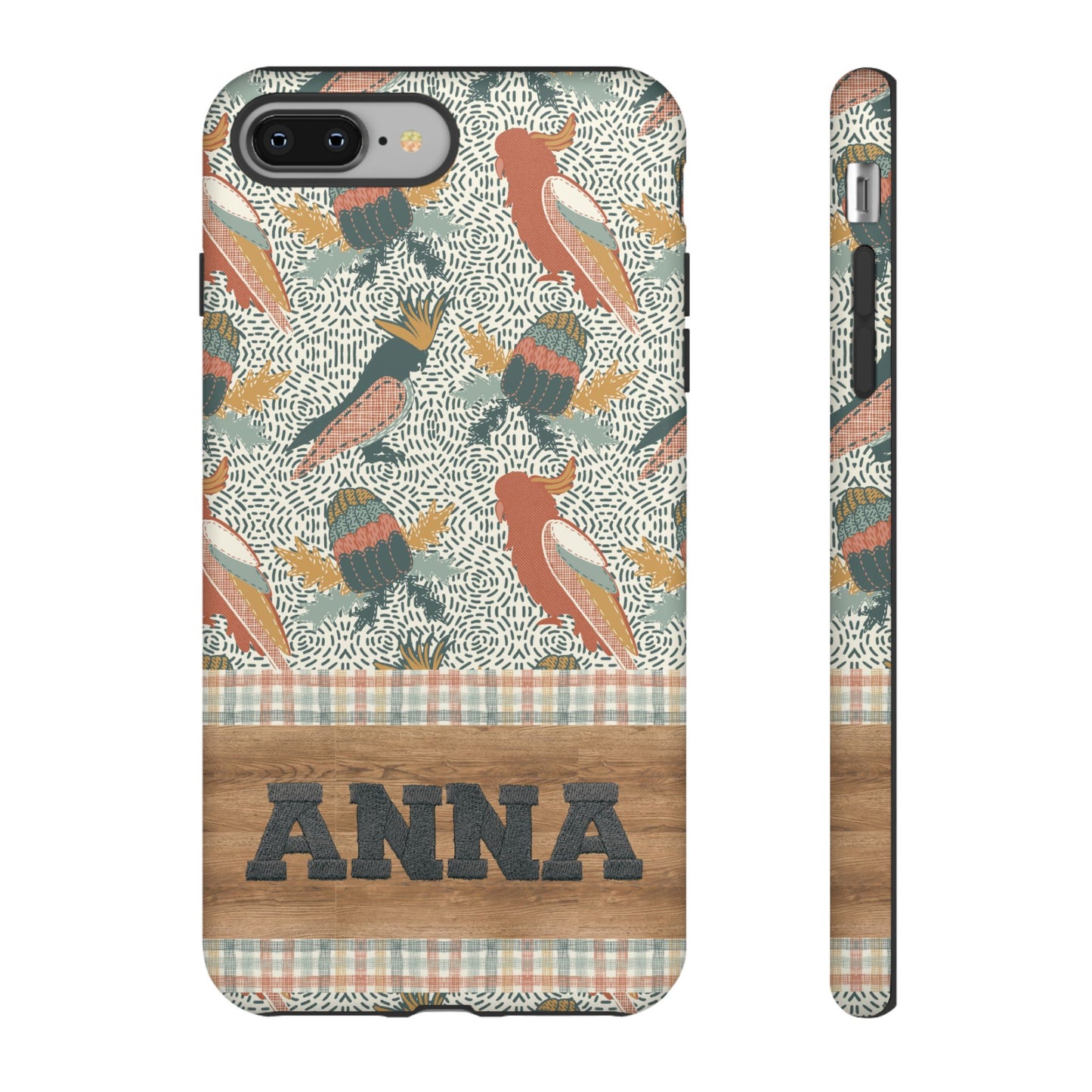 Personalised phone tough case - Native Patches hand drawn design