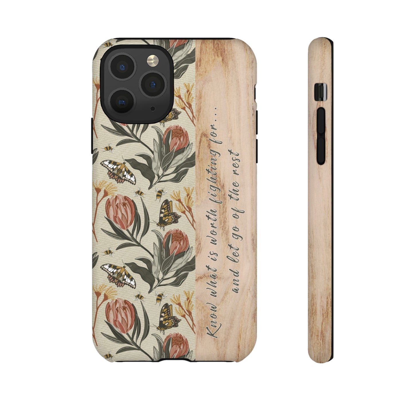 Phone tough case with hand drawn artwork and personalised affirmations