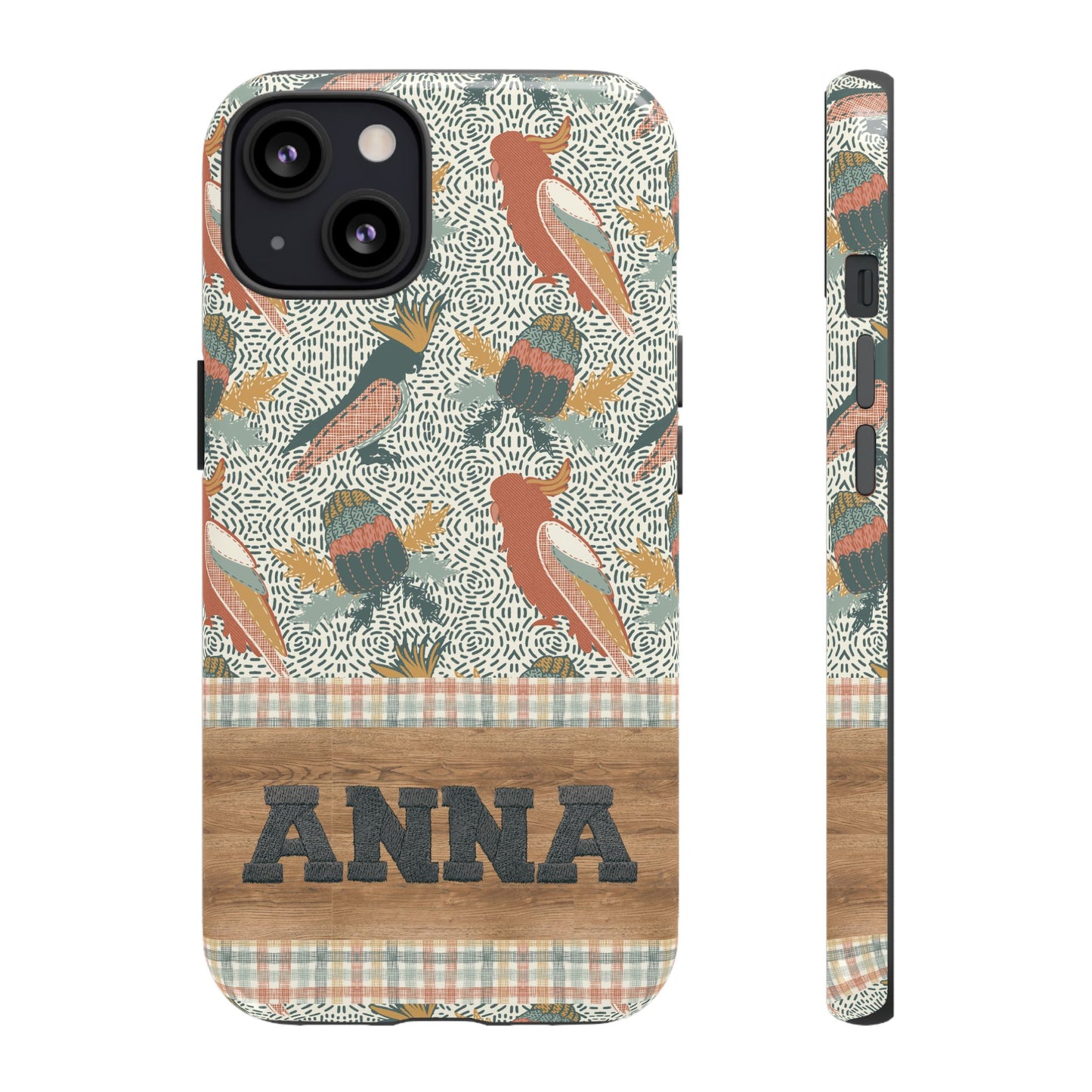 Personalised phone tough case - Native Patches hand drawn design