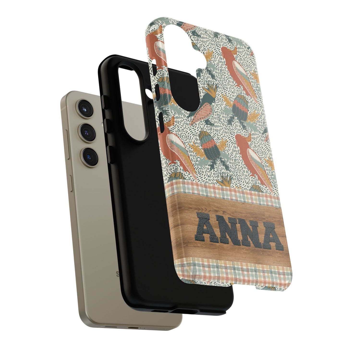 Personalised phone tough case - Native Patches hand drawn design