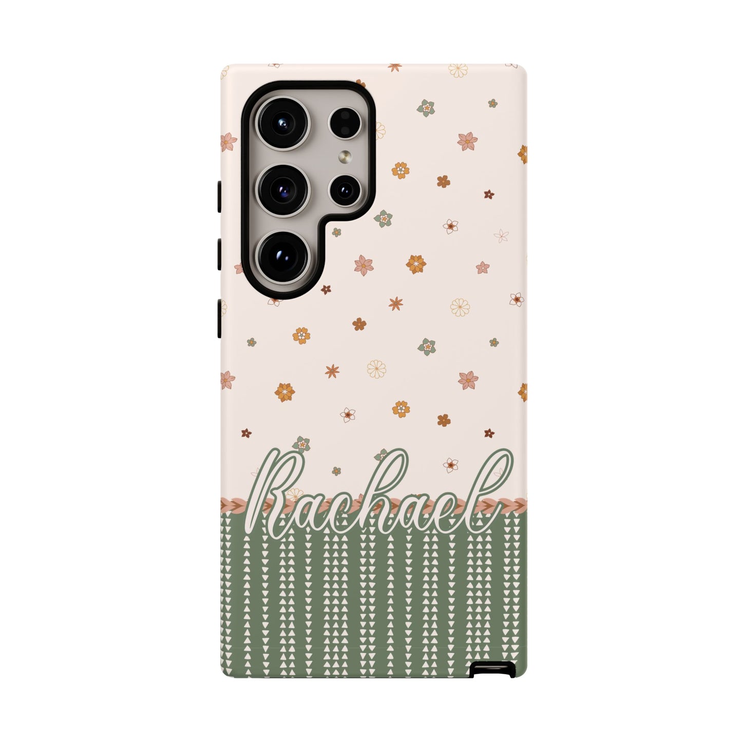 Personalised phone tough case - Pretty in pink ditsy floral design