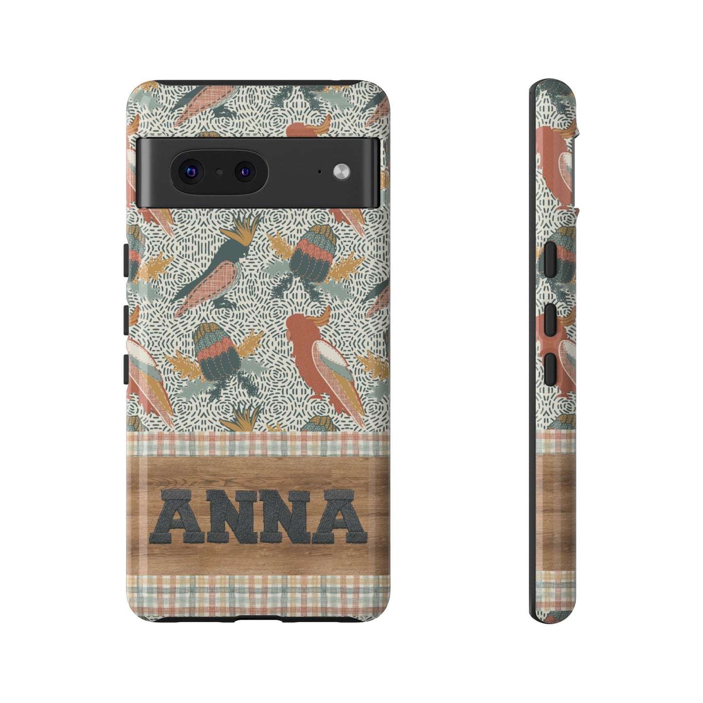 Personalised phone tough case - Native Patches hand drawn design