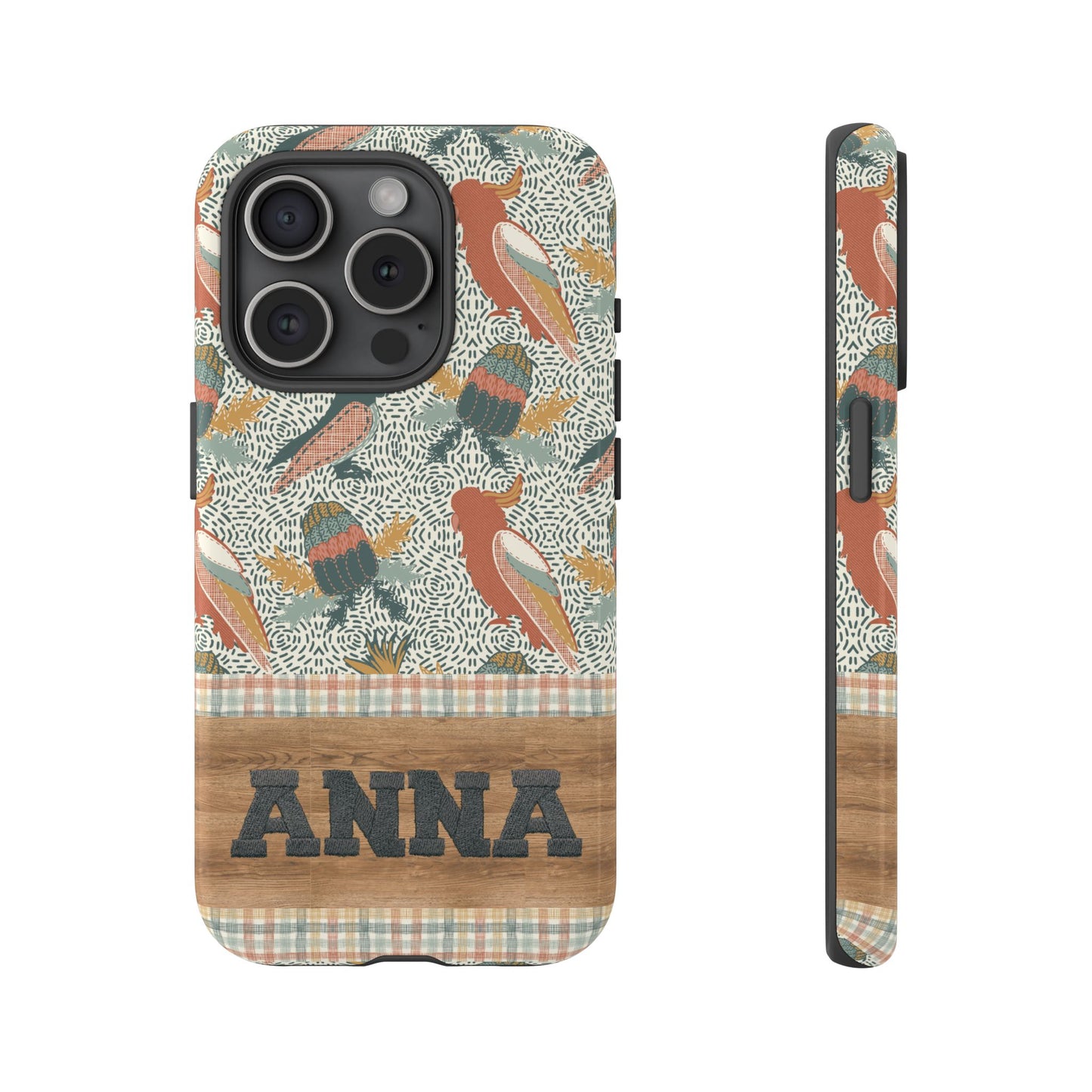 Personalised phone tough case - Native Patches hand drawn design