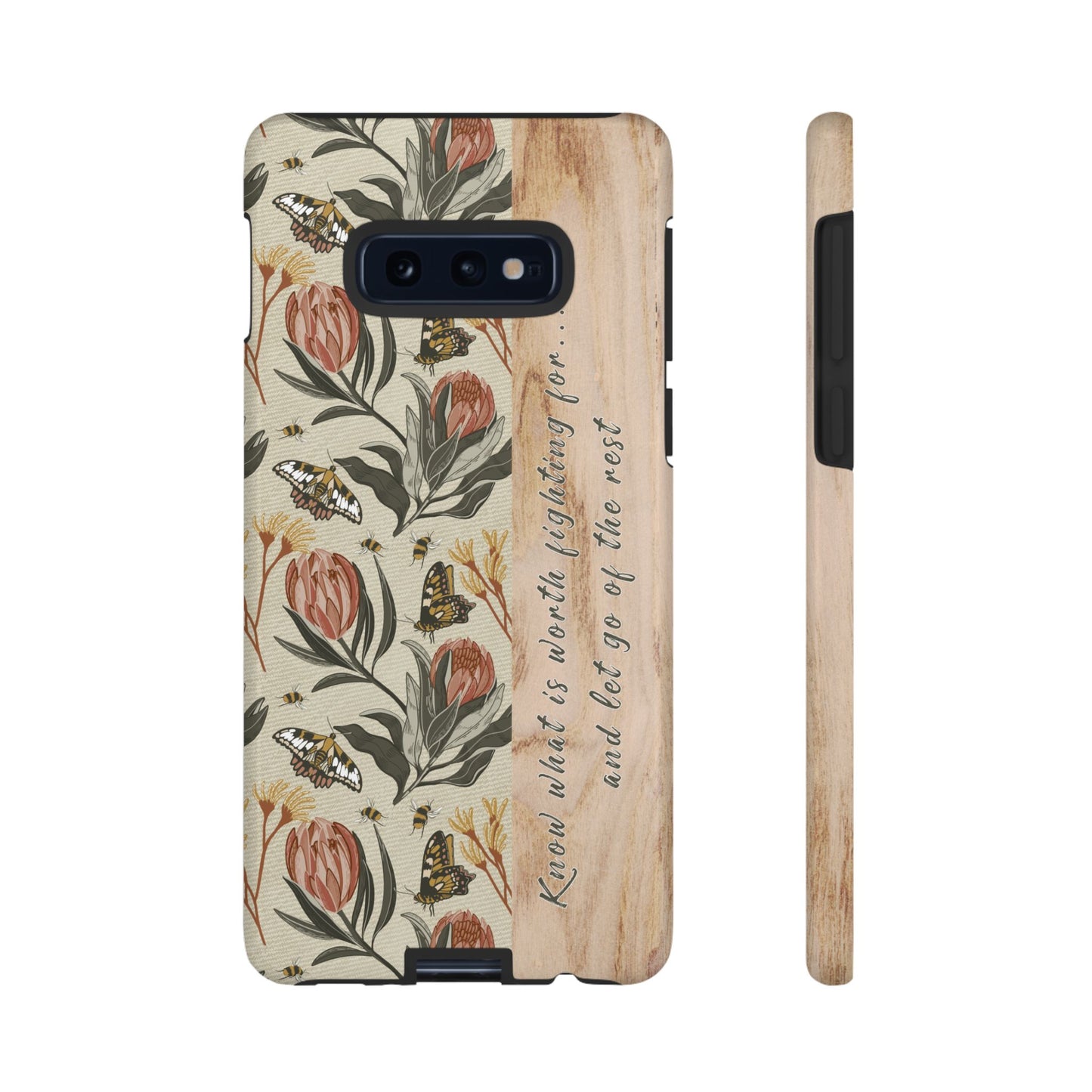 Phone tough case with hand drawn artwork and personalised affirmations