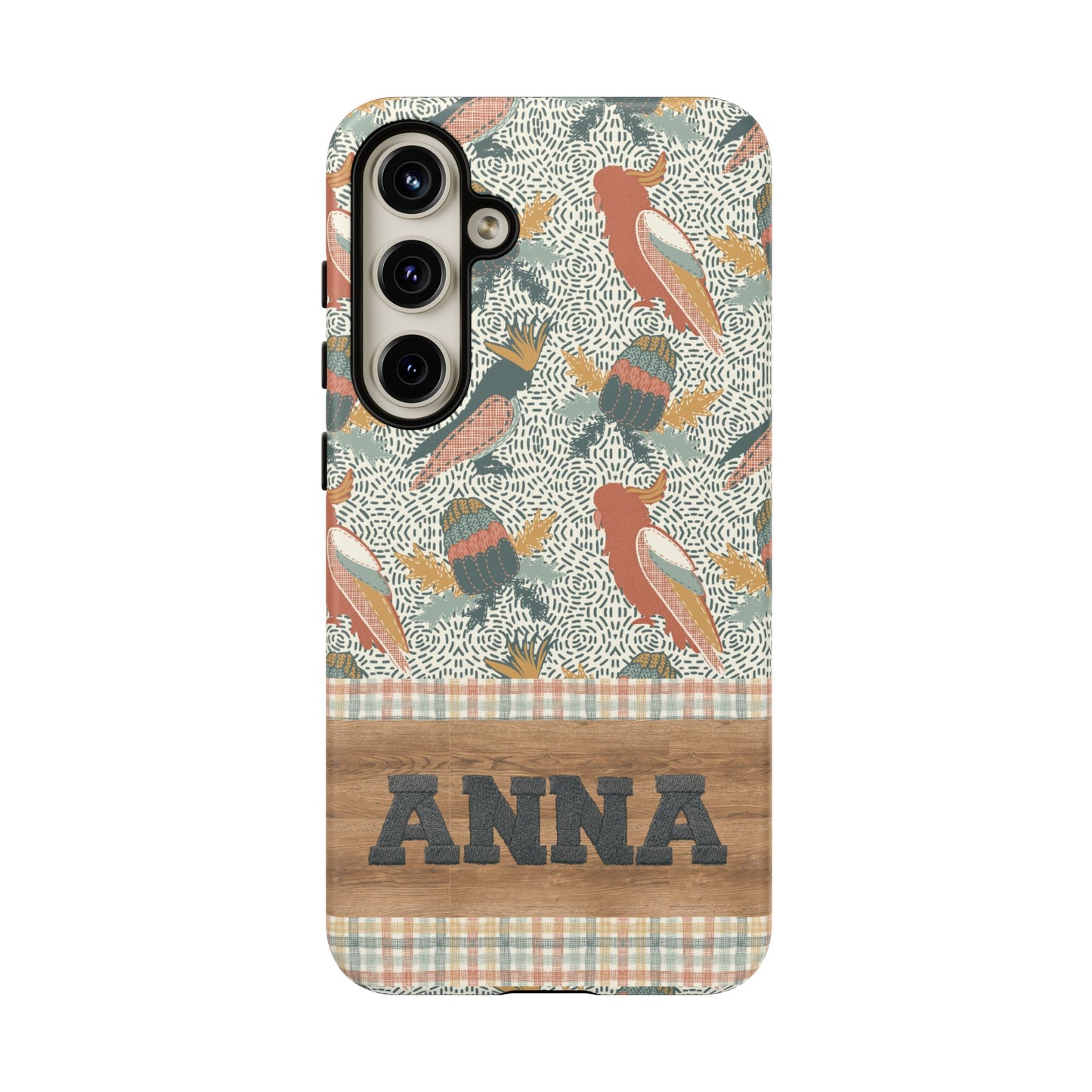 Personalised phone tough case - Native Patches hand drawn design