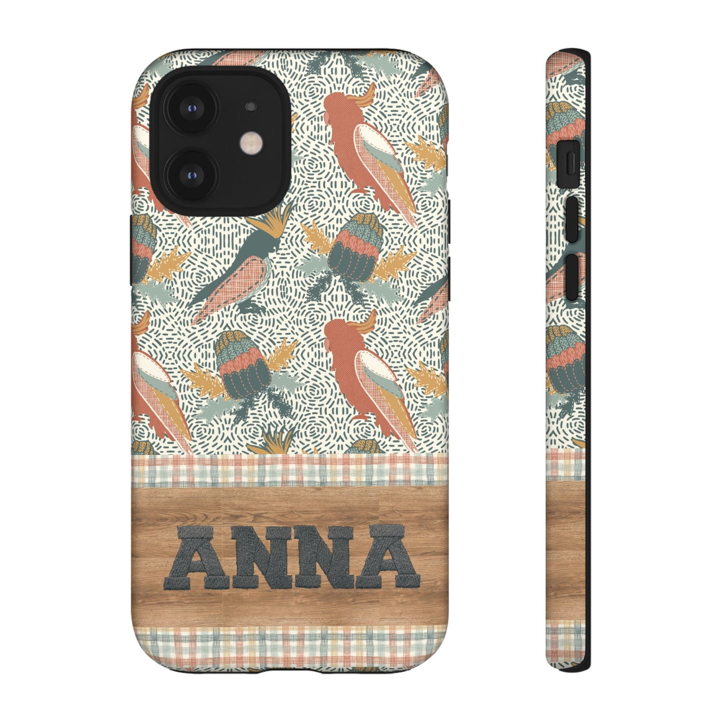 Personalised phone tough case - Native Patches hand drawn design