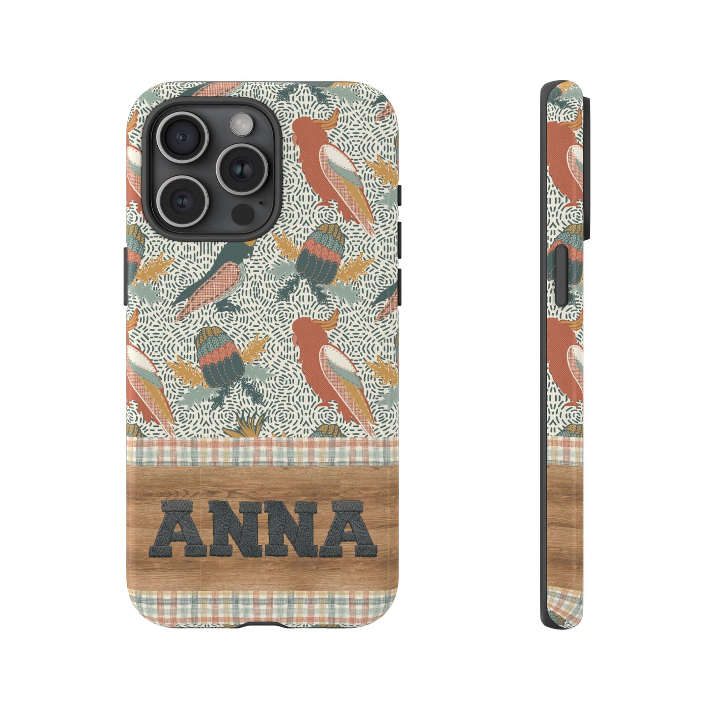 Personalised phone tough case - Native Patches hand drawn design