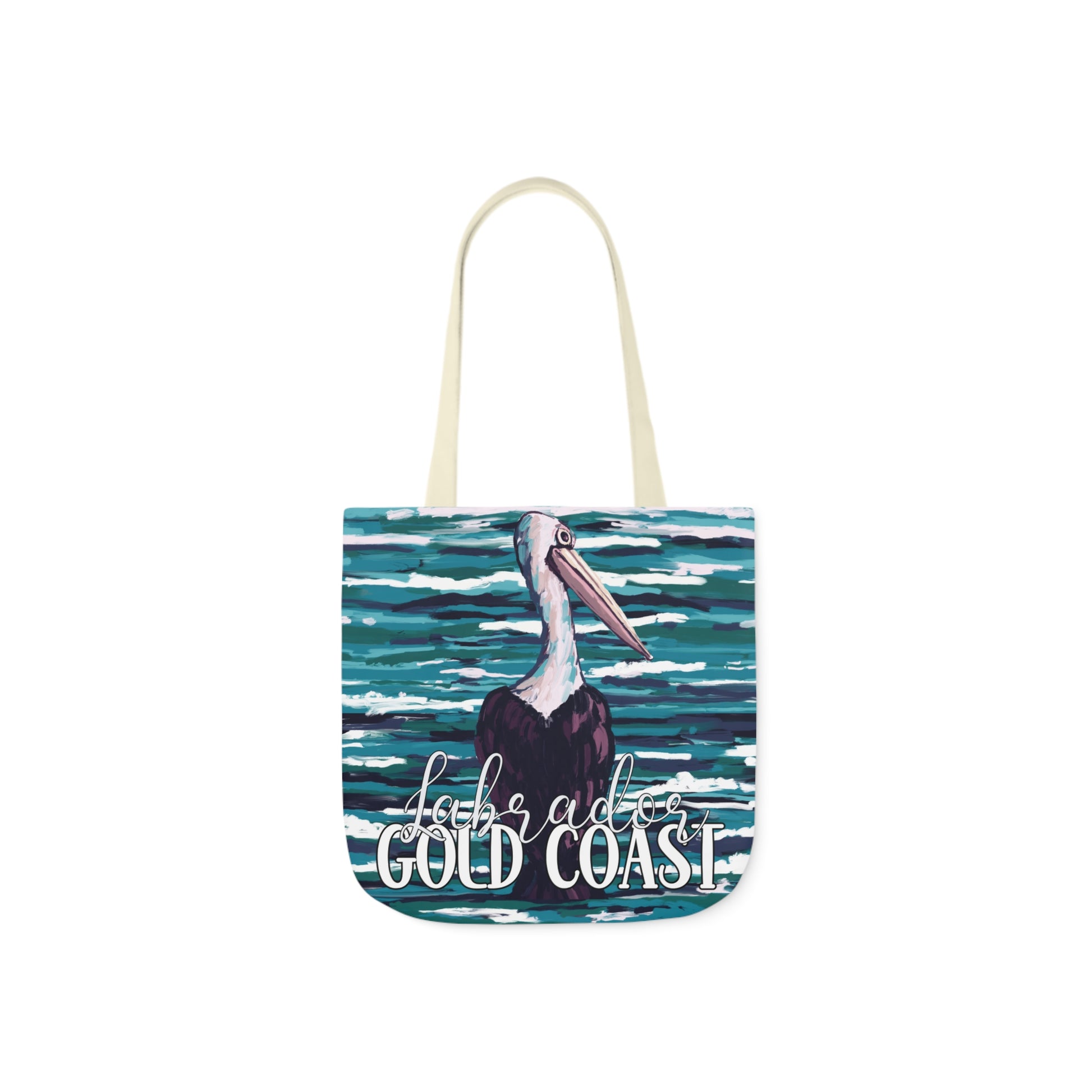 Australian Souvenir Canvas Tote Bag - Gold Coast Pelican hand drawn artwork - Solei Designs