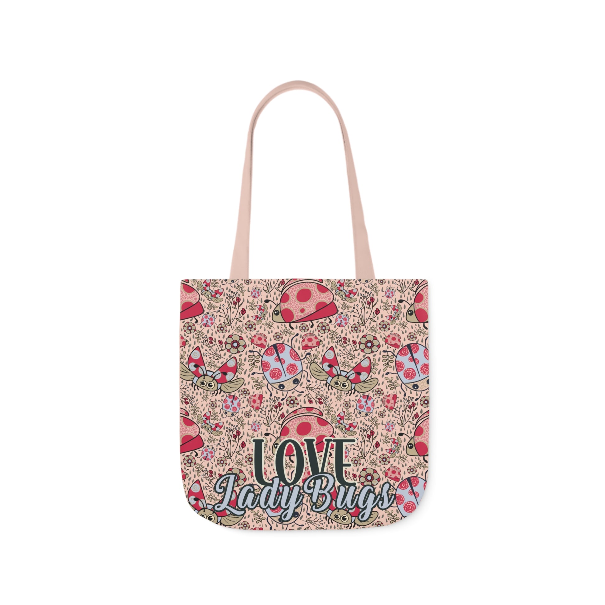 Lady Bug Love custom design Tote Bag - Hand drawn artwork & custom text available - Solei Designs