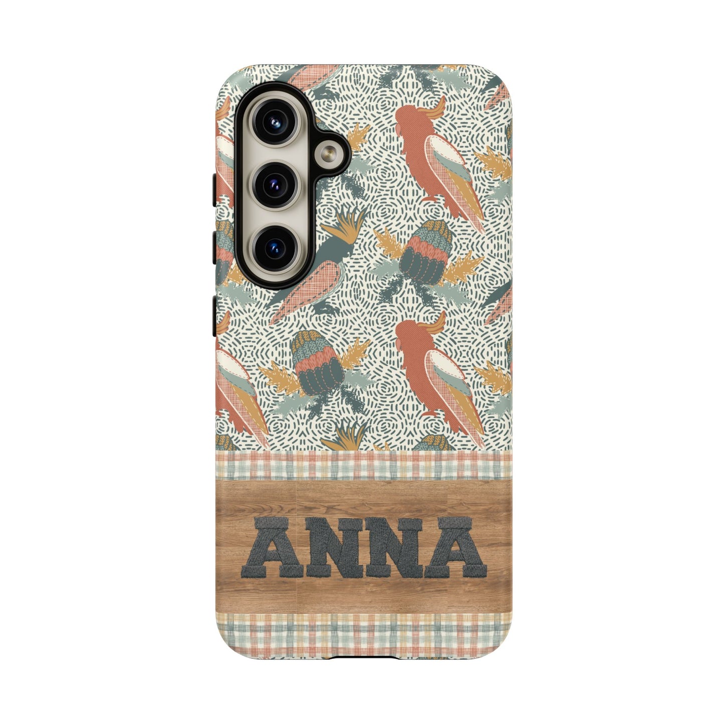 Personalised phone tough case - Native Patches hand drawn design