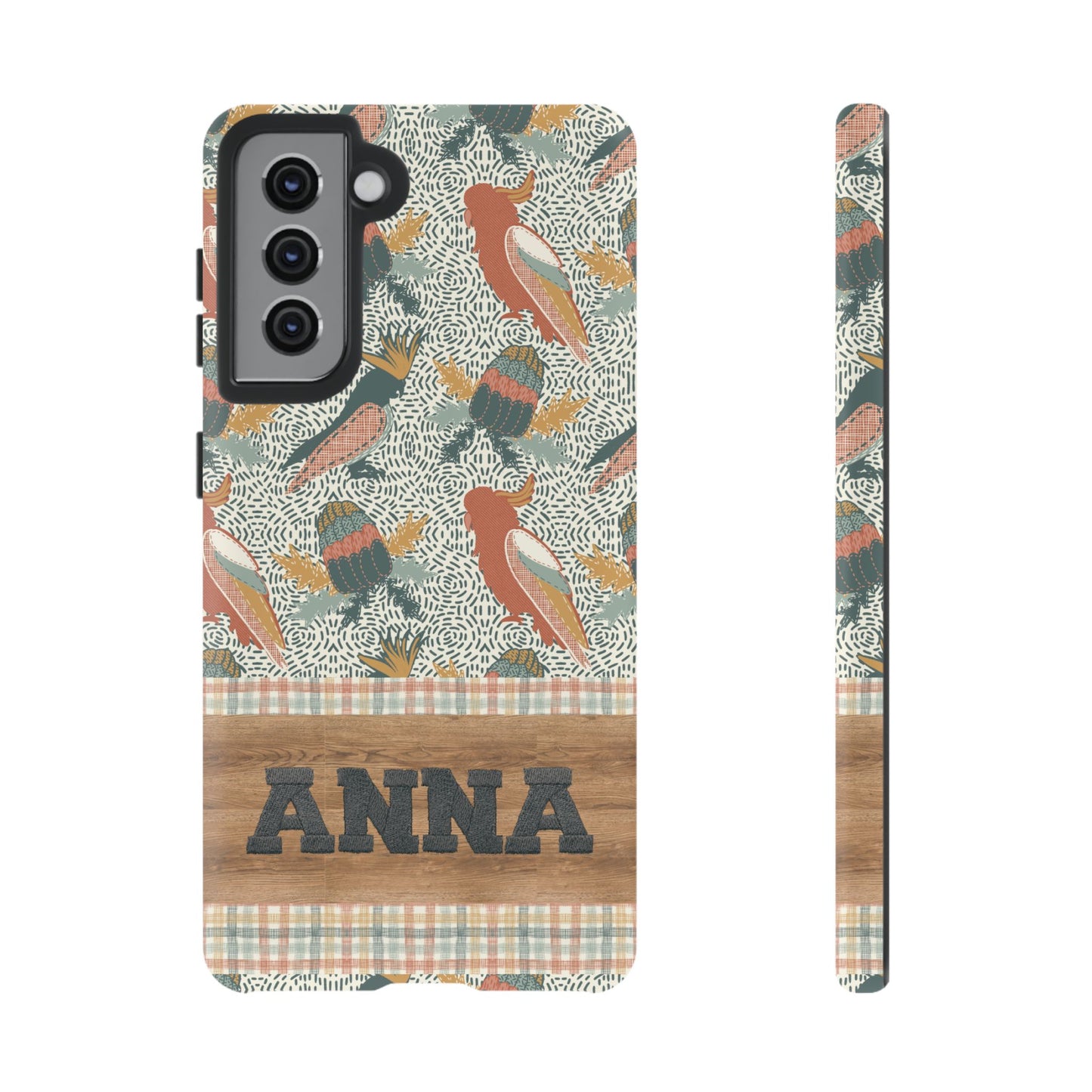 Personalised phone tough case - Native Patches hand drawn design