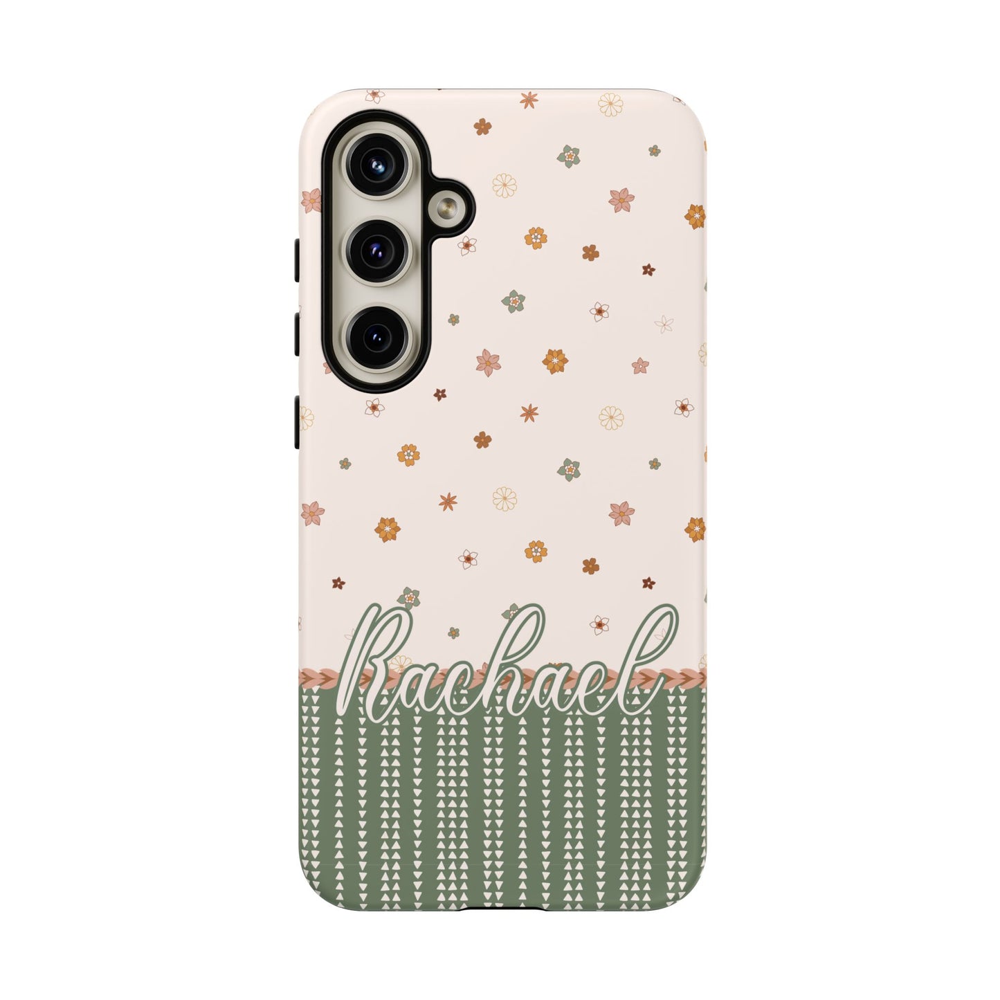 Personalised phone tough case - Pretty in pink ditsy floral design