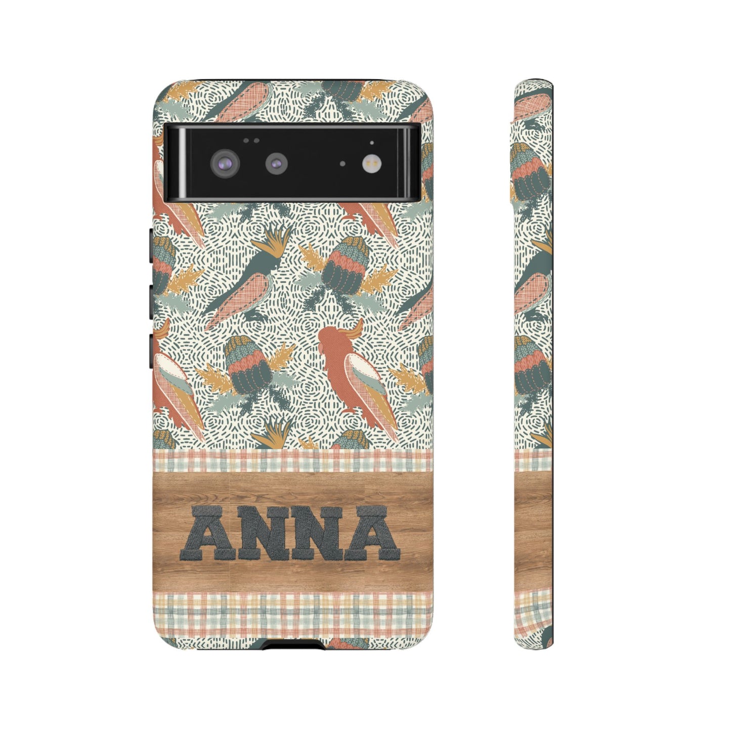 Personalised phone tough case - Native Patches hand drawn design