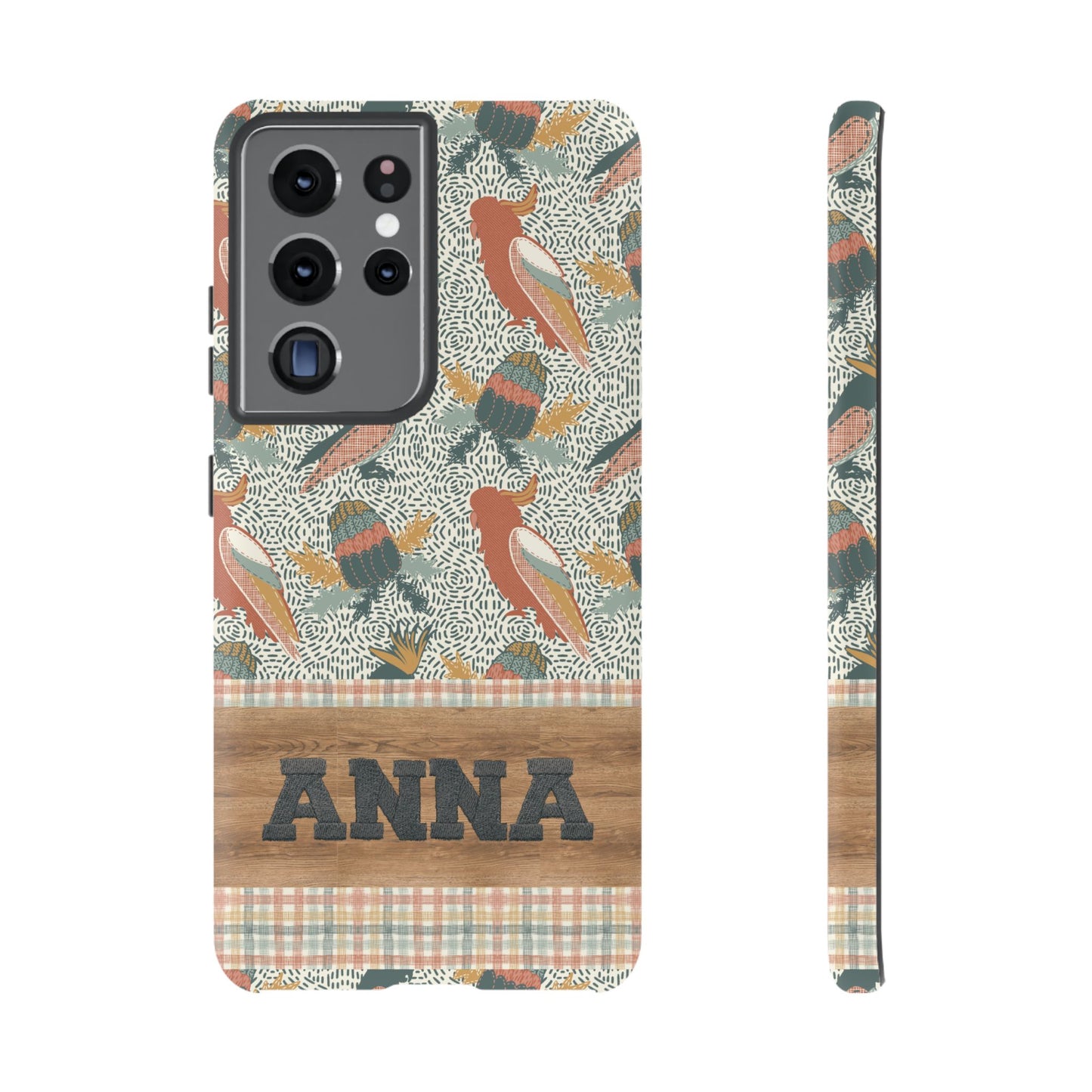 Personalised phone tough case - Native Patches hand drawn design