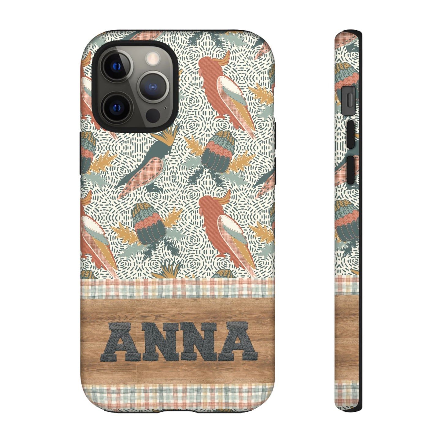 Personalised phone tough case - Native Patches hand drawn design