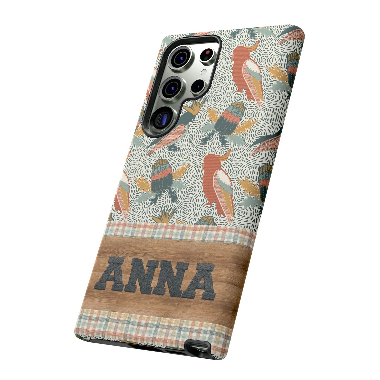 Personalised phone tough case - Native Patches hand drawn design