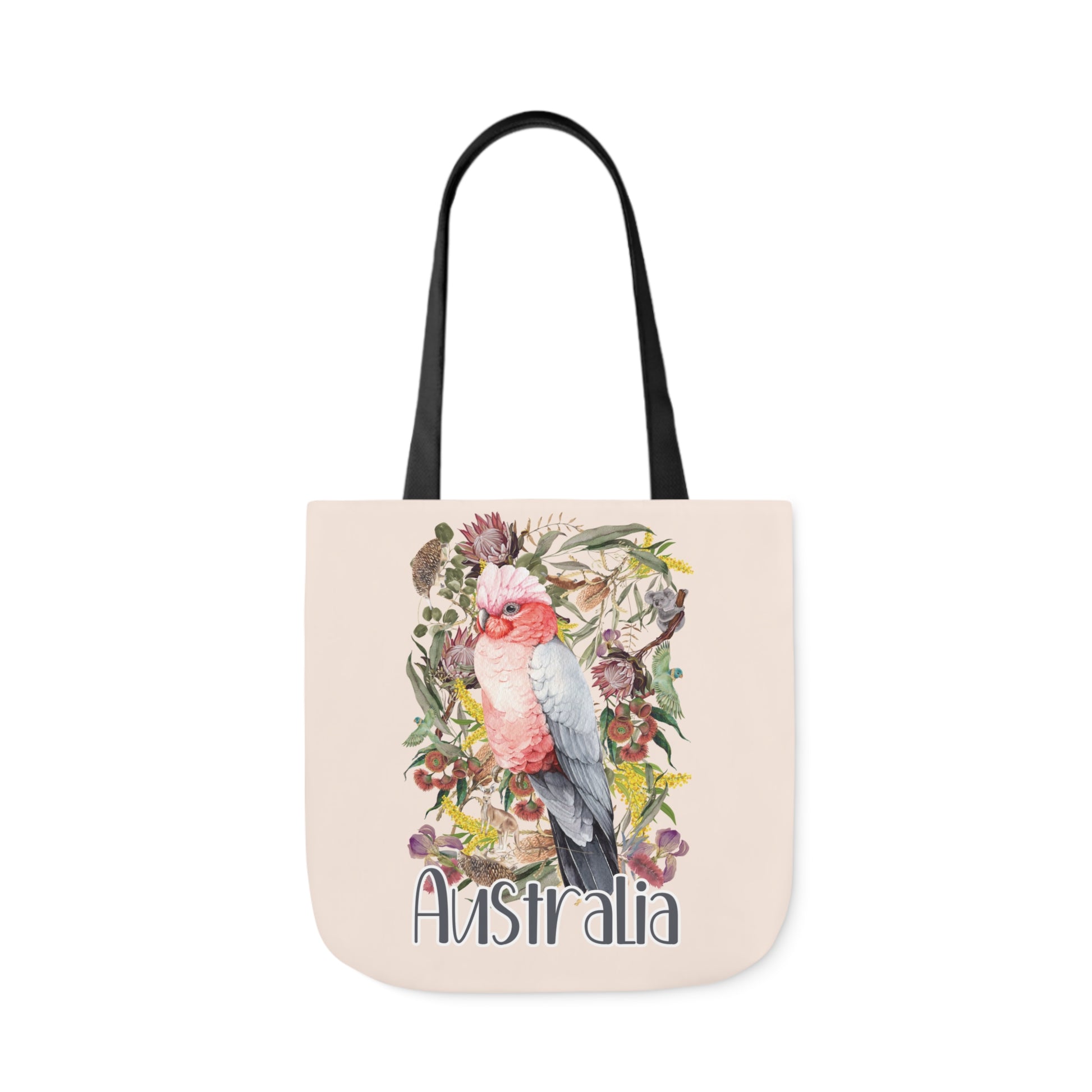 Australian Souvenir Canvas Tote Bag - Pink Galah design - Solei Designs