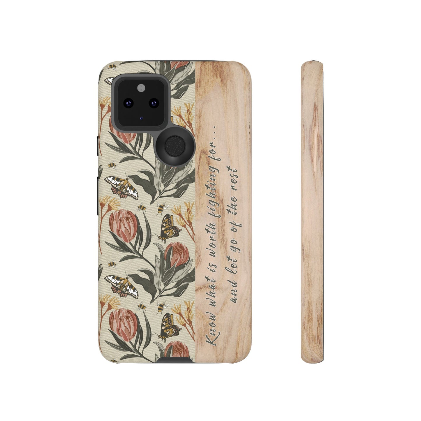 Phone tough case with hand drawn artwork and personalised affirmations