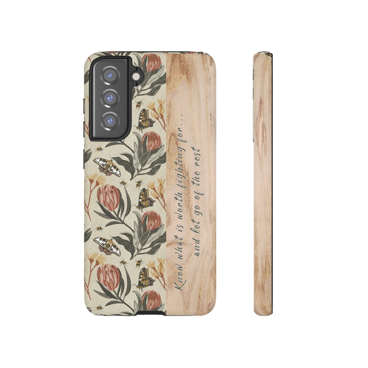 Phone tough case with hand drawn artwork and personalised affirmations