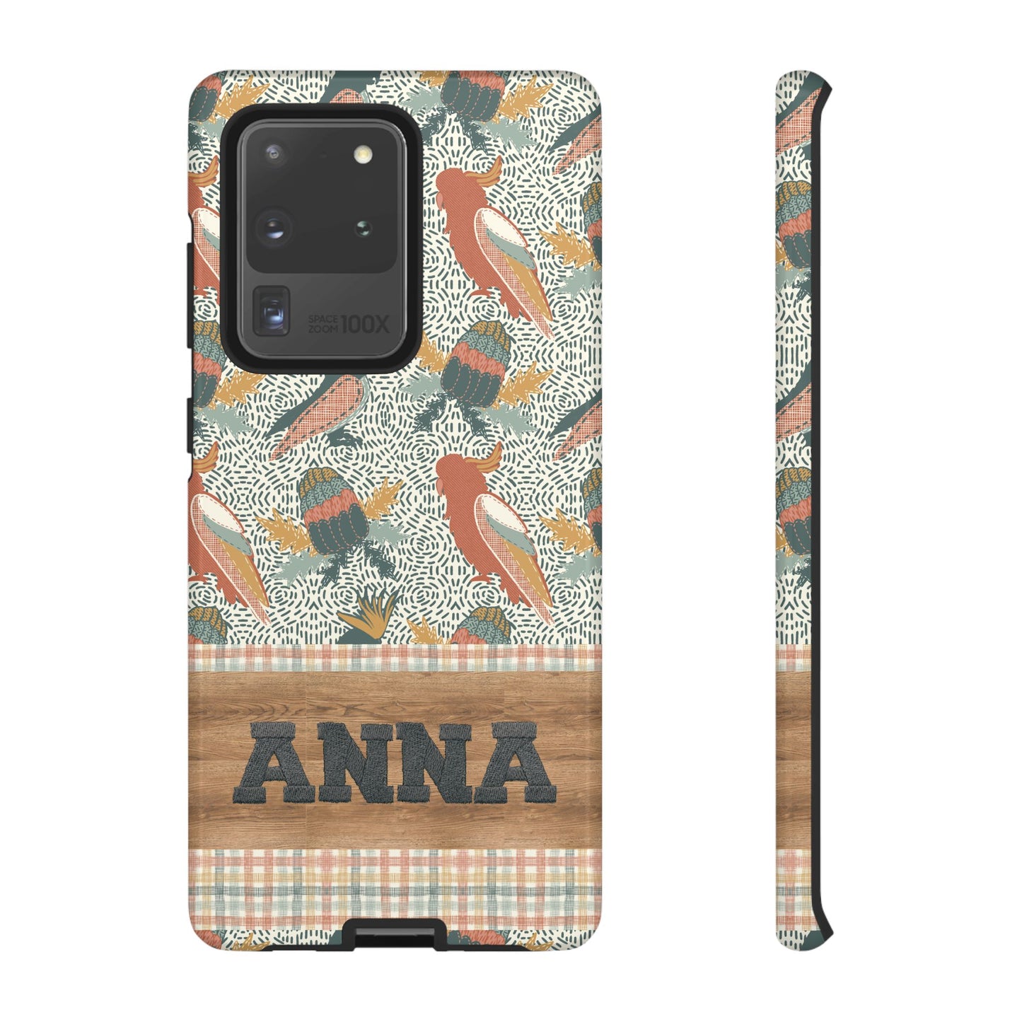 Personalised phone tough case - Native Patches hand drawn design