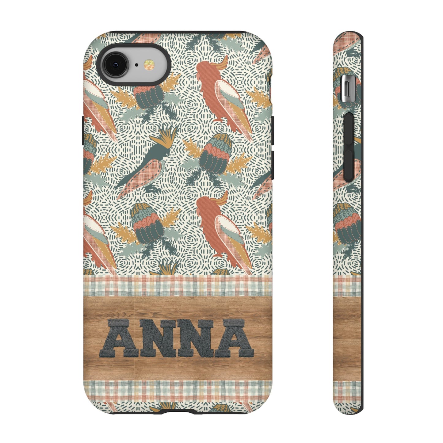 Personalised phone tough case - Native Patches hand drawn design