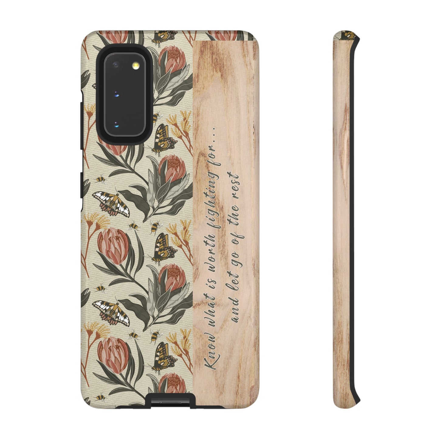 Phone tough case with hand drawn artwork and personalised affirmations