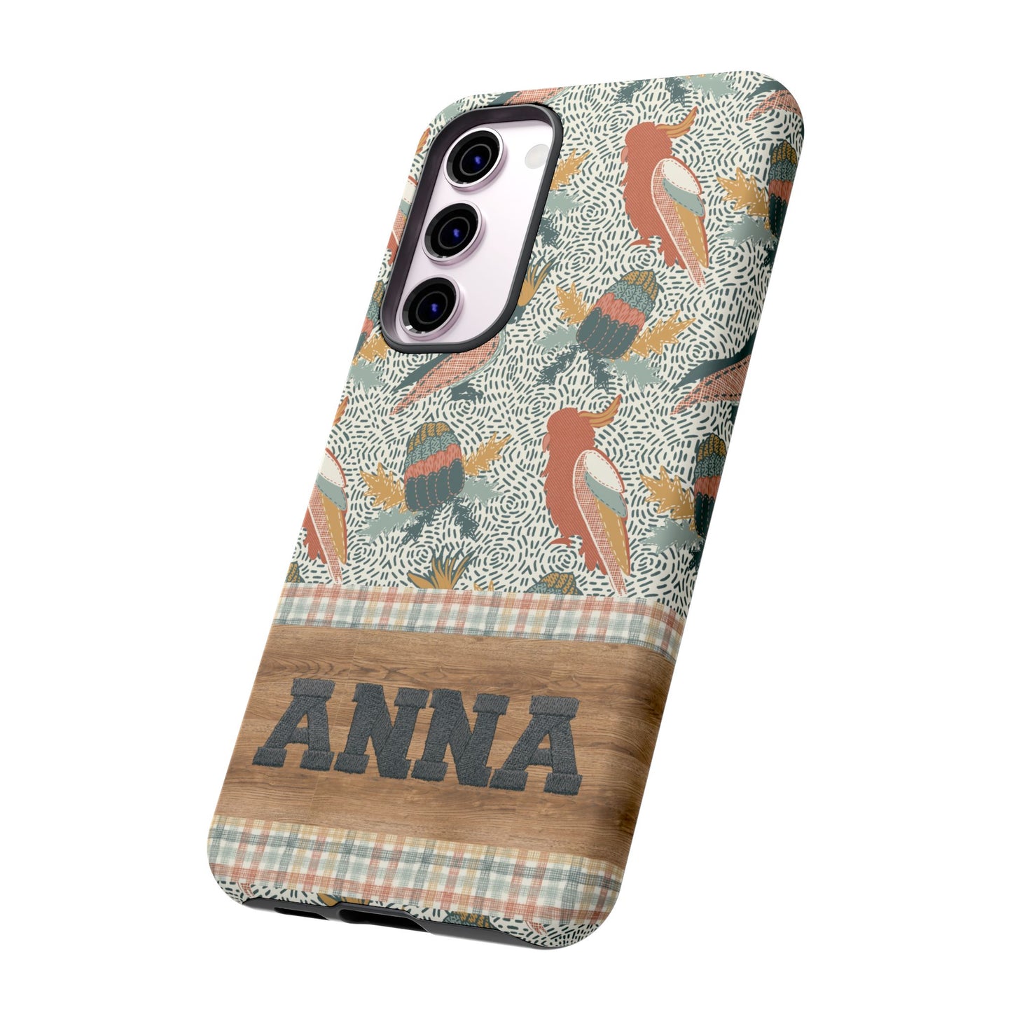 Personalised phone tough case - Native Patches hand drawn design