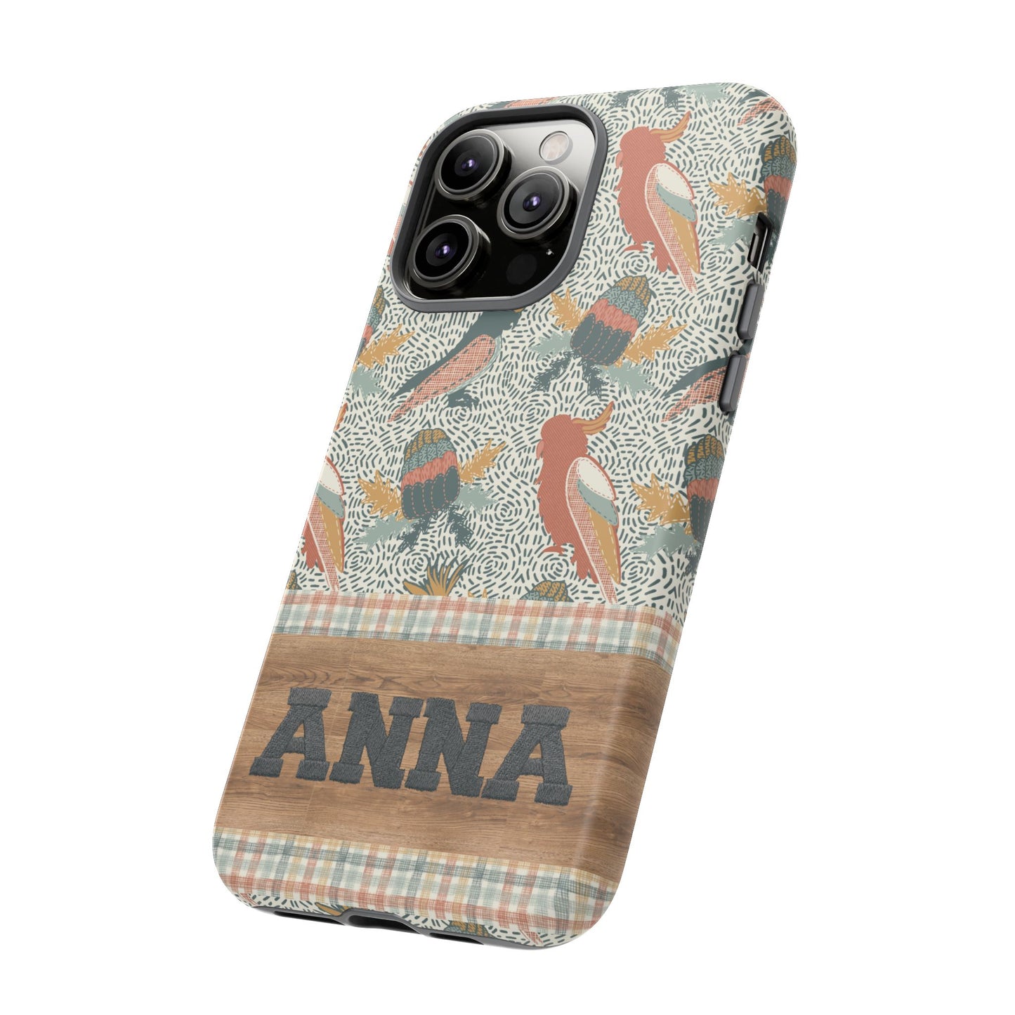 Personalised phone tough case - Native Patches hand drawn design