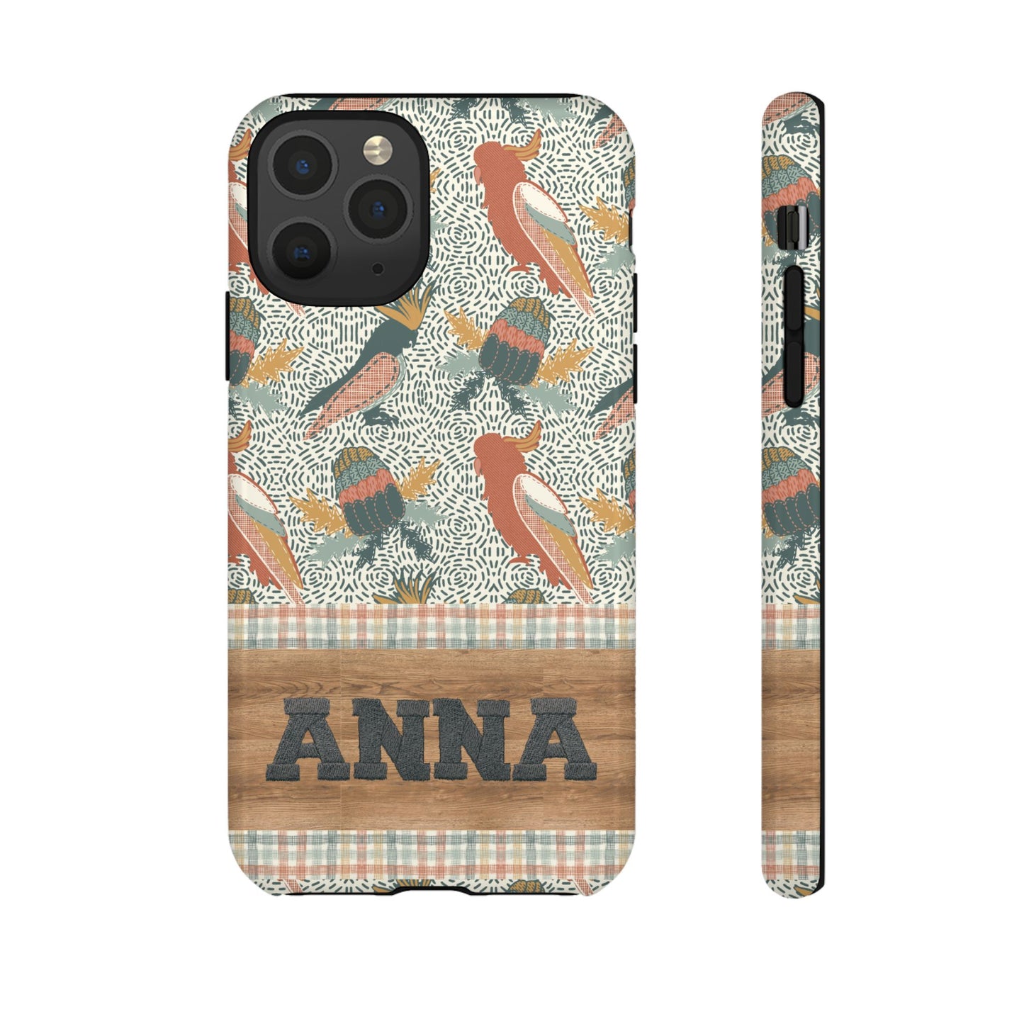 Personalised phone tough case - Native Patches hand drawn design