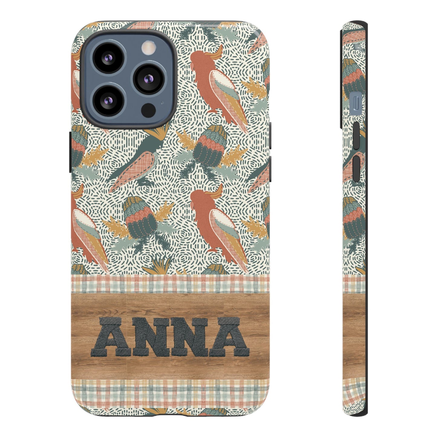 Personalised phone tough case - Native Patches hand drawn design