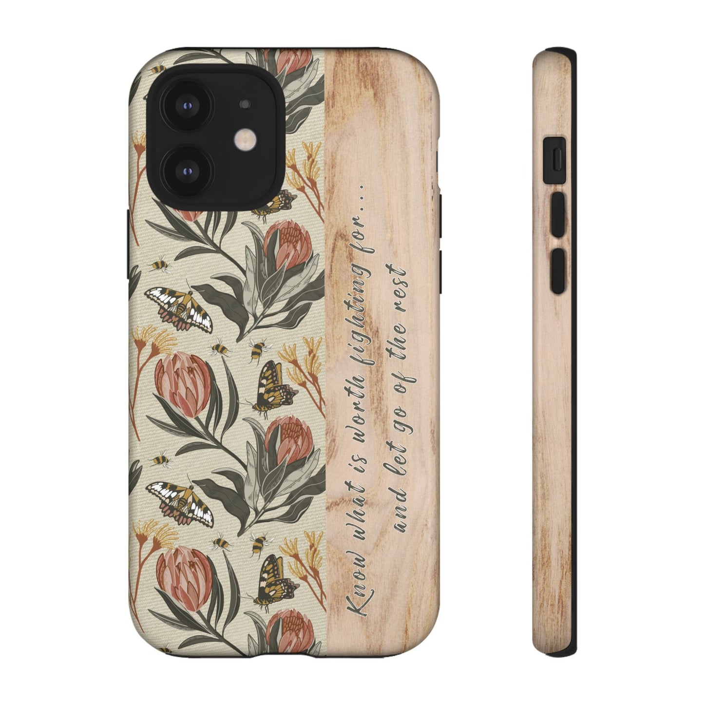 Phone tough case with hand drawn artwork and personalised affirmations