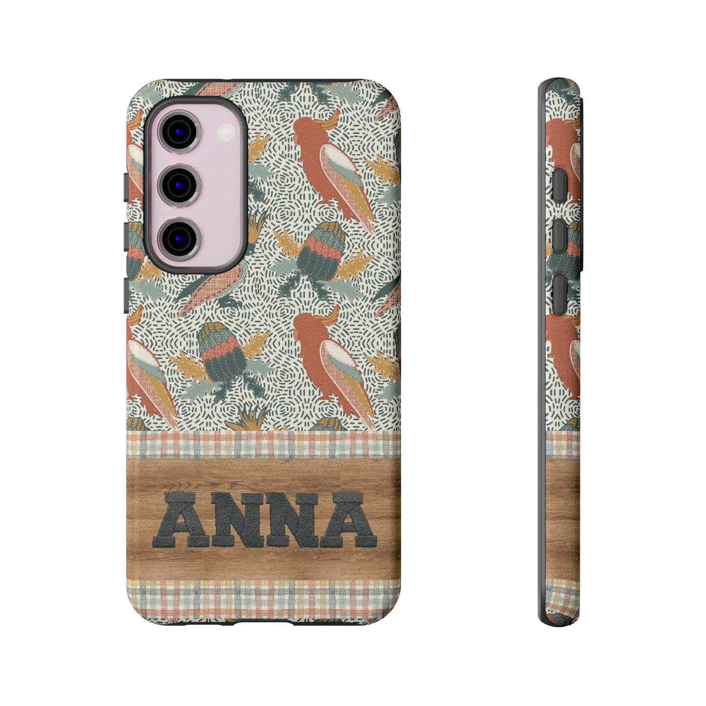 Personalised phone tough case - Native Patches hand drawn design