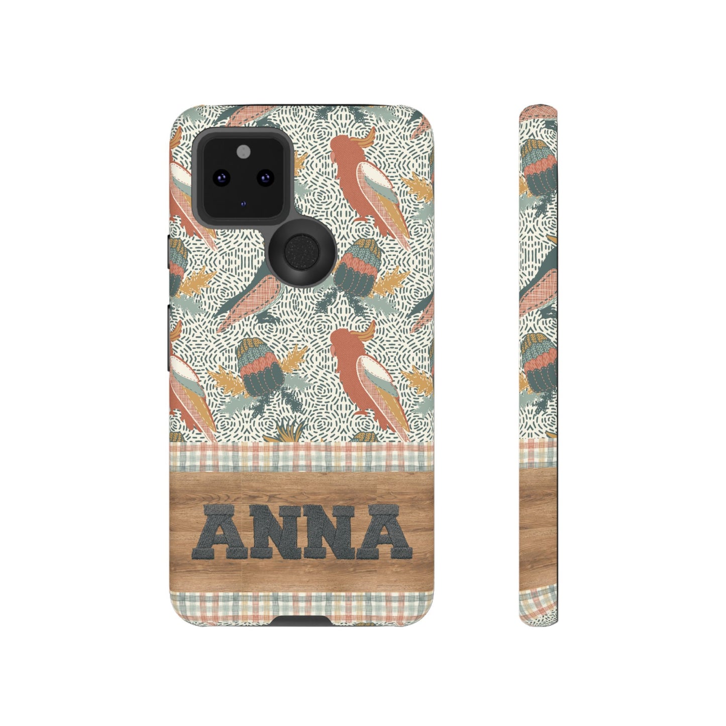 Personalised phone tough case - Native Patches hand drawn design