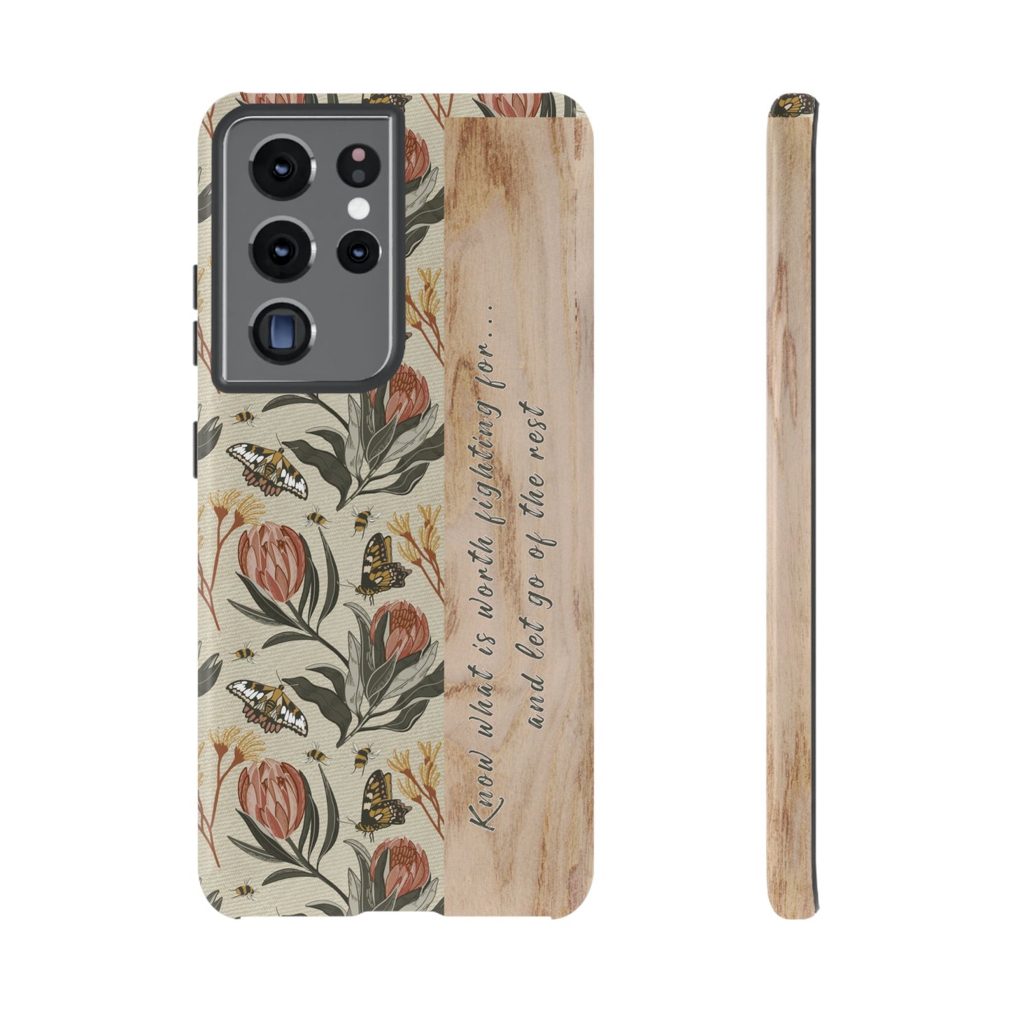 Phone tough case with hand drawn artwork and personalised affirmations