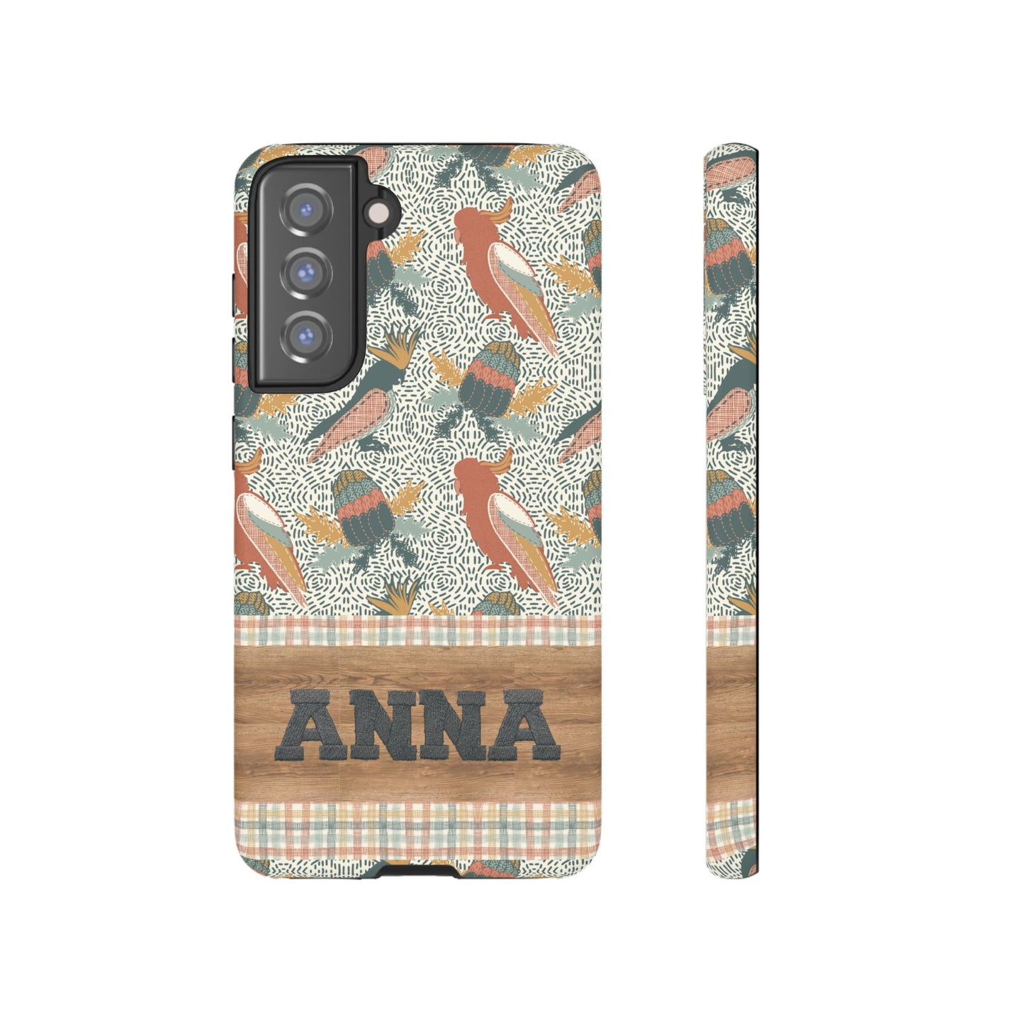 Personalised phone tough case - Native Patches hand drawn design