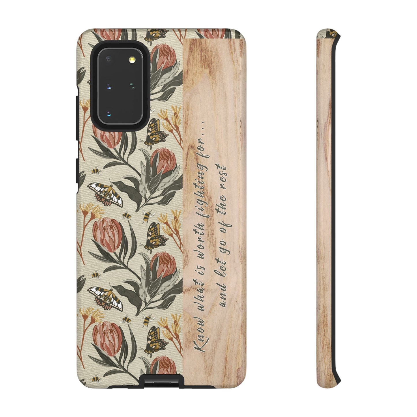 Phone tough case with hand drawn artwork and personalised affirmations