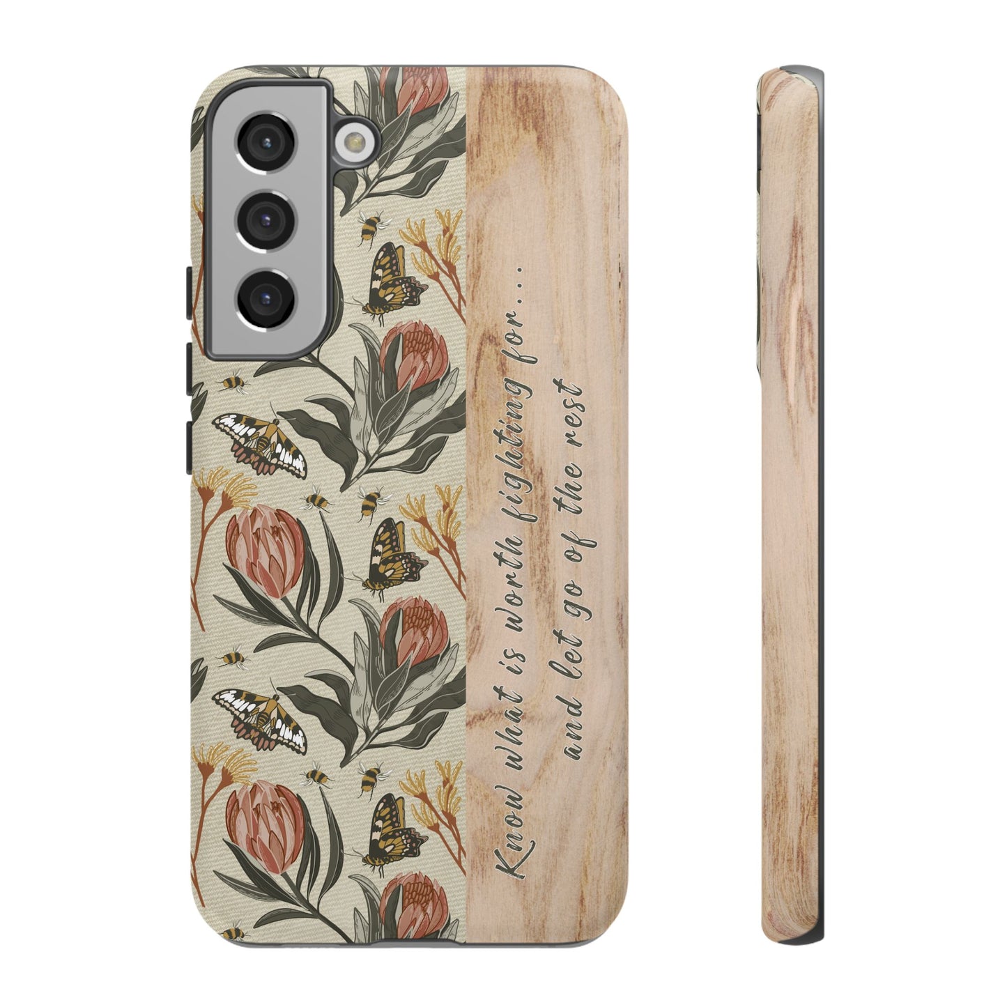 Phone tough case with hand drawn artwork and personalised affirmations