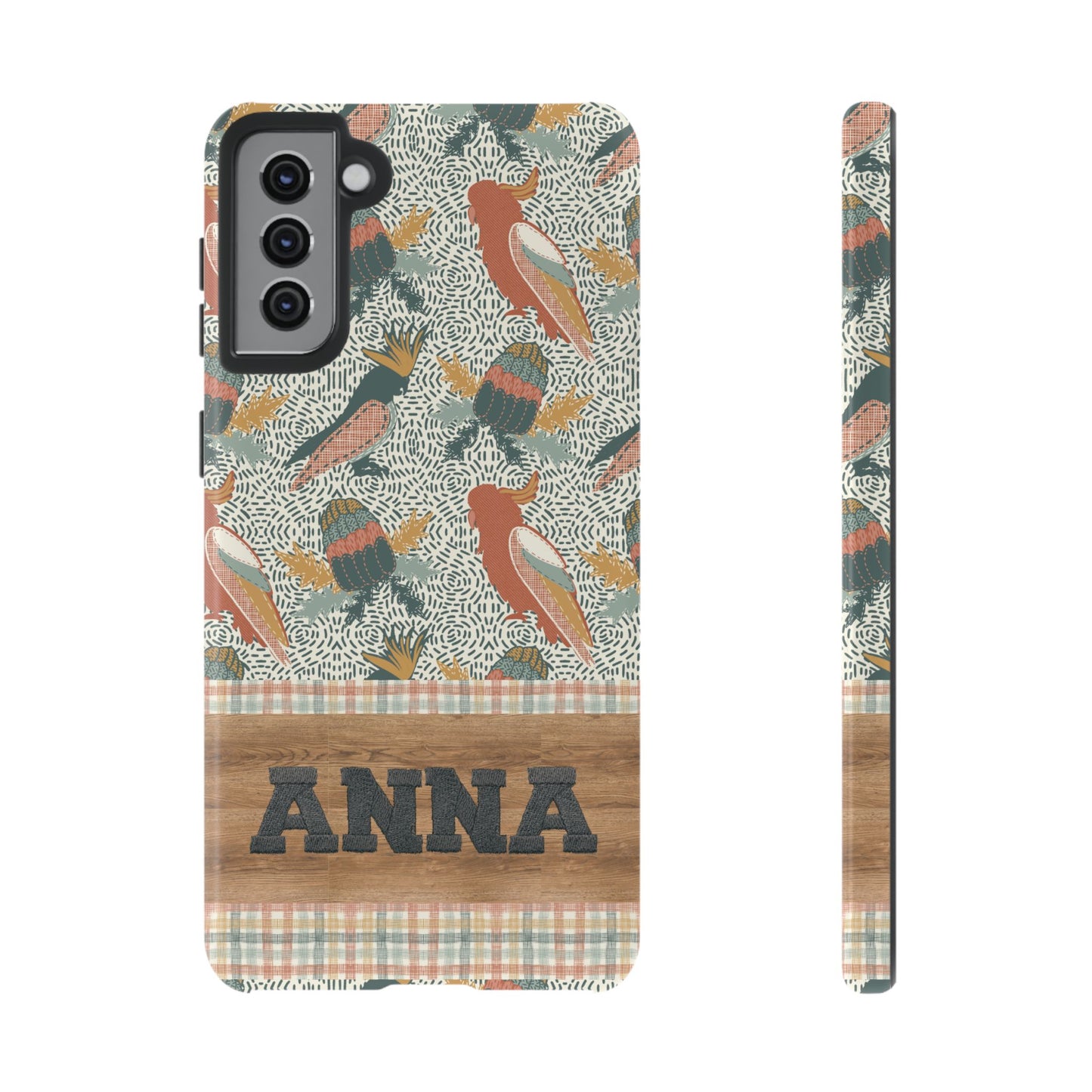 Personalised phone tough case - Native Patches hand drawn design